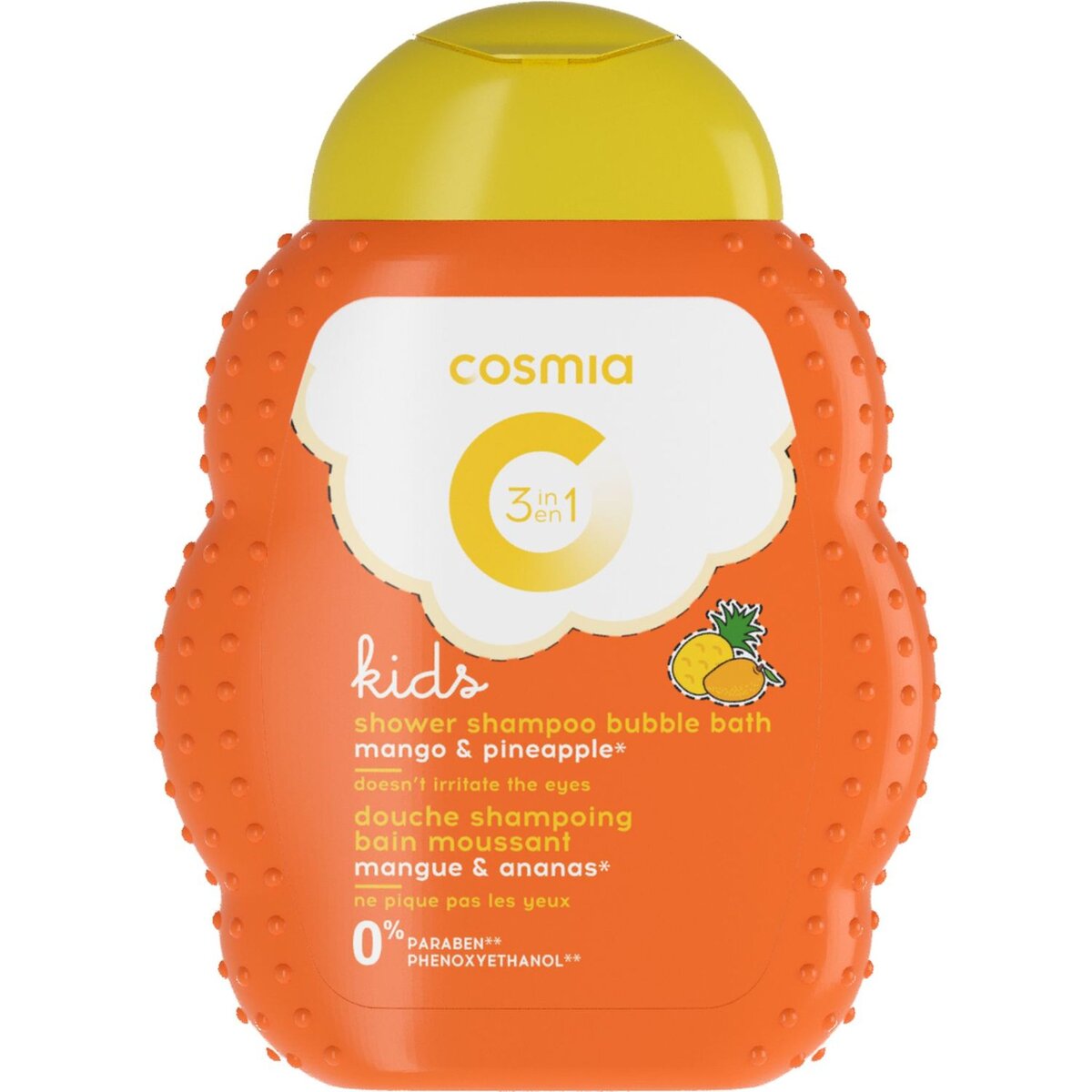 COSMIA Kids gel douche enfants corps bain et cheveux mangue & ananas 250ml