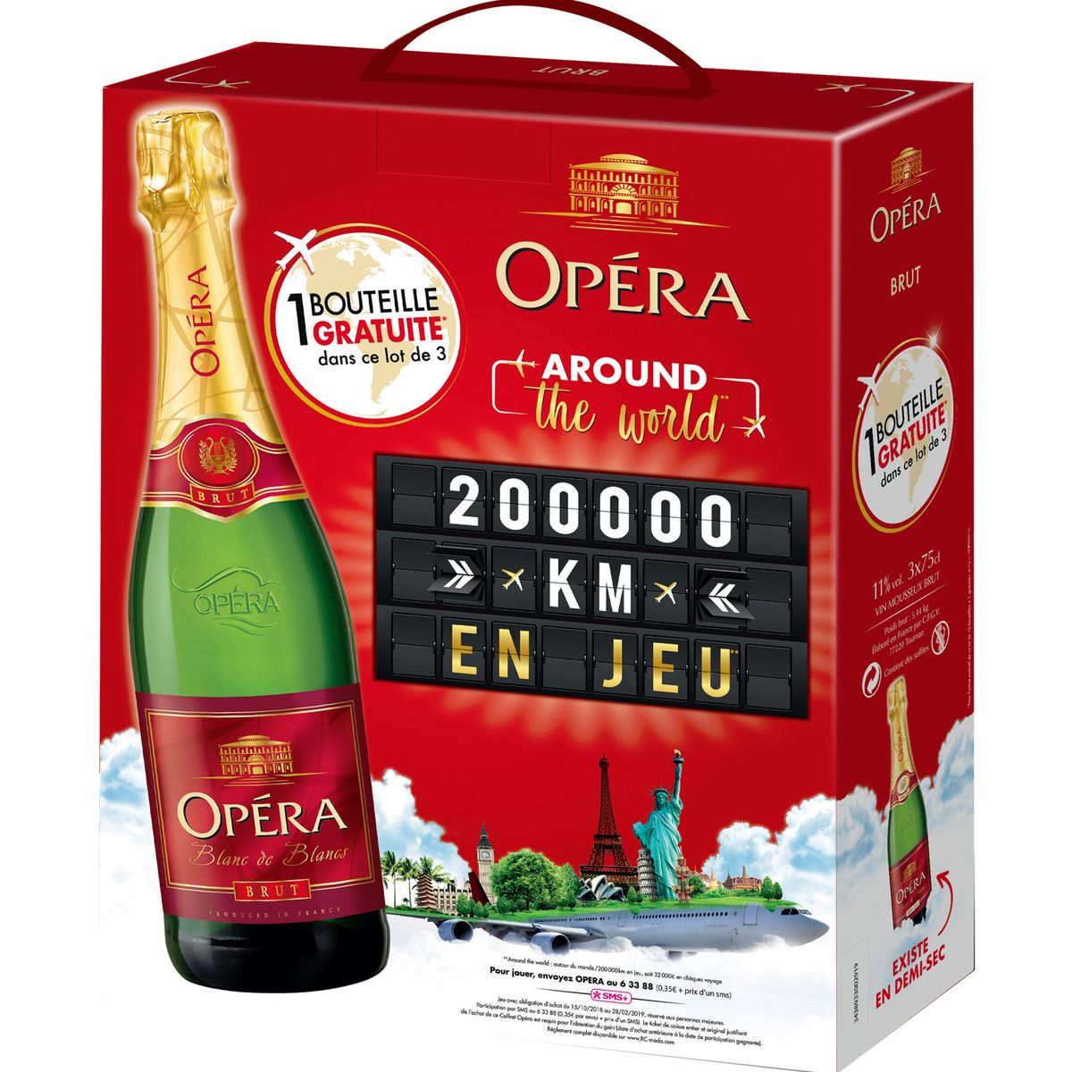 vin mousseux supérieur Opéra brut 3x75cl coffret