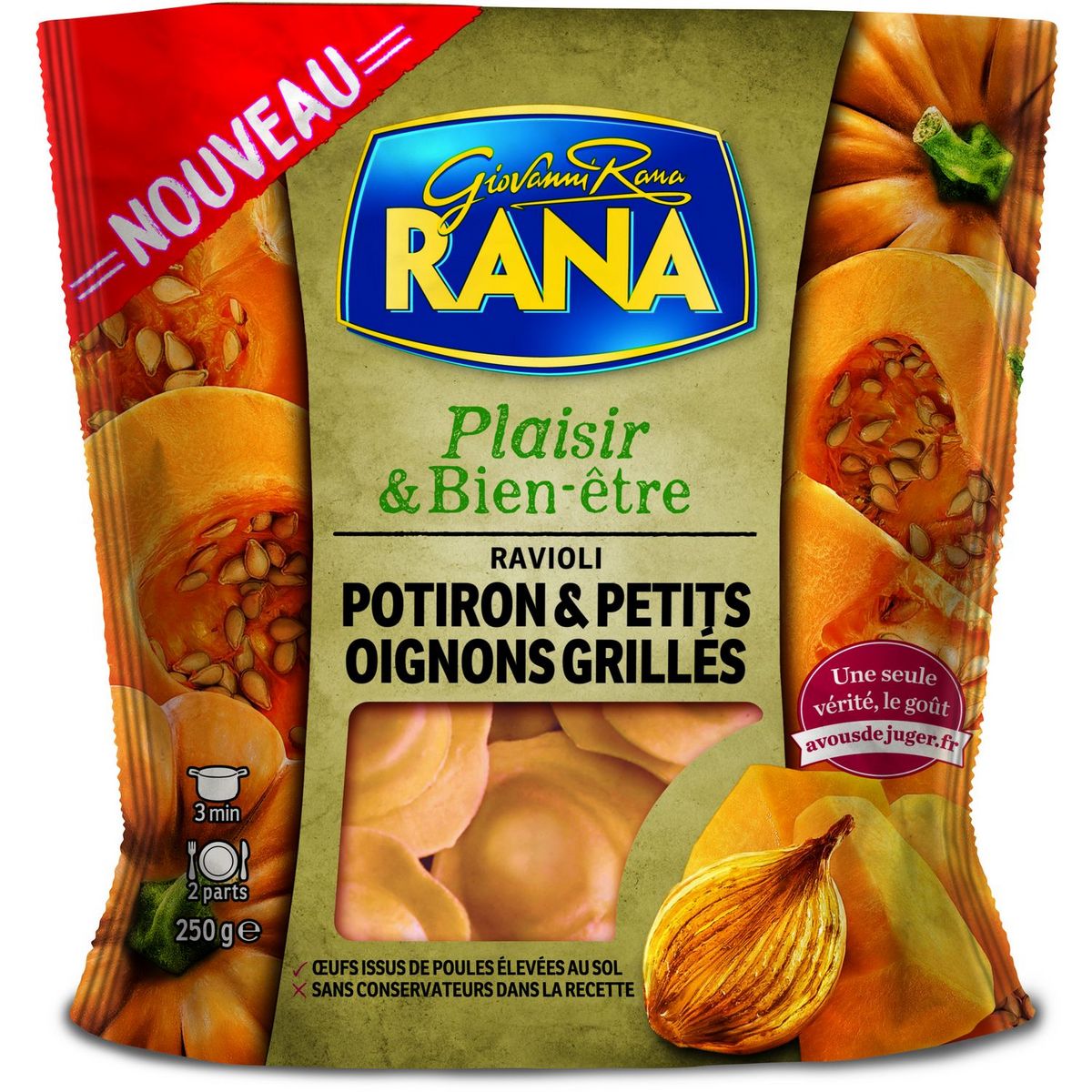 RANA Ravioli au potiron et petits oignons grillés 2 portions 250g