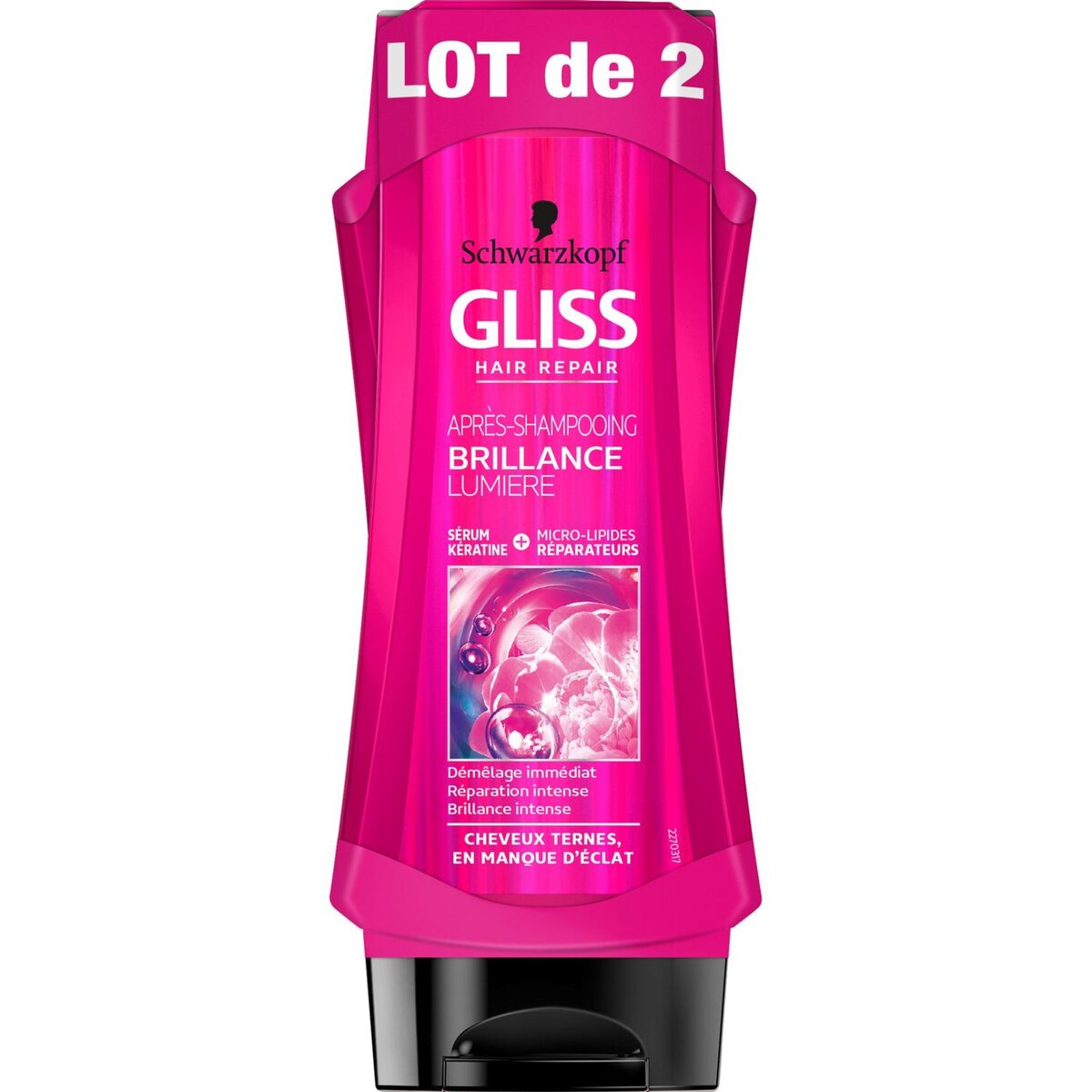GLISS Après-shampooing brillance lumière cheveux ternes 2x200ml