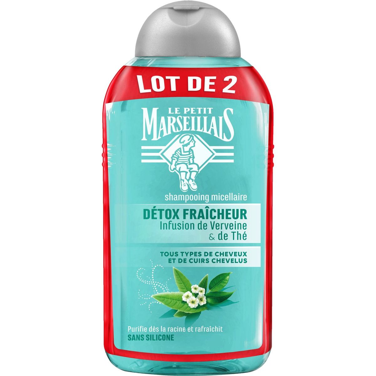 LE PETIT MARSEILLAIS Le Petit Marseillais Shampooing fraîcheur detox verveine thé 2x250ml 2x250ml