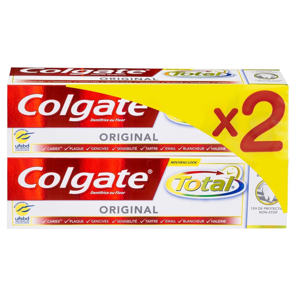 COLGATE Colgate dentifrice total original 2x75ml