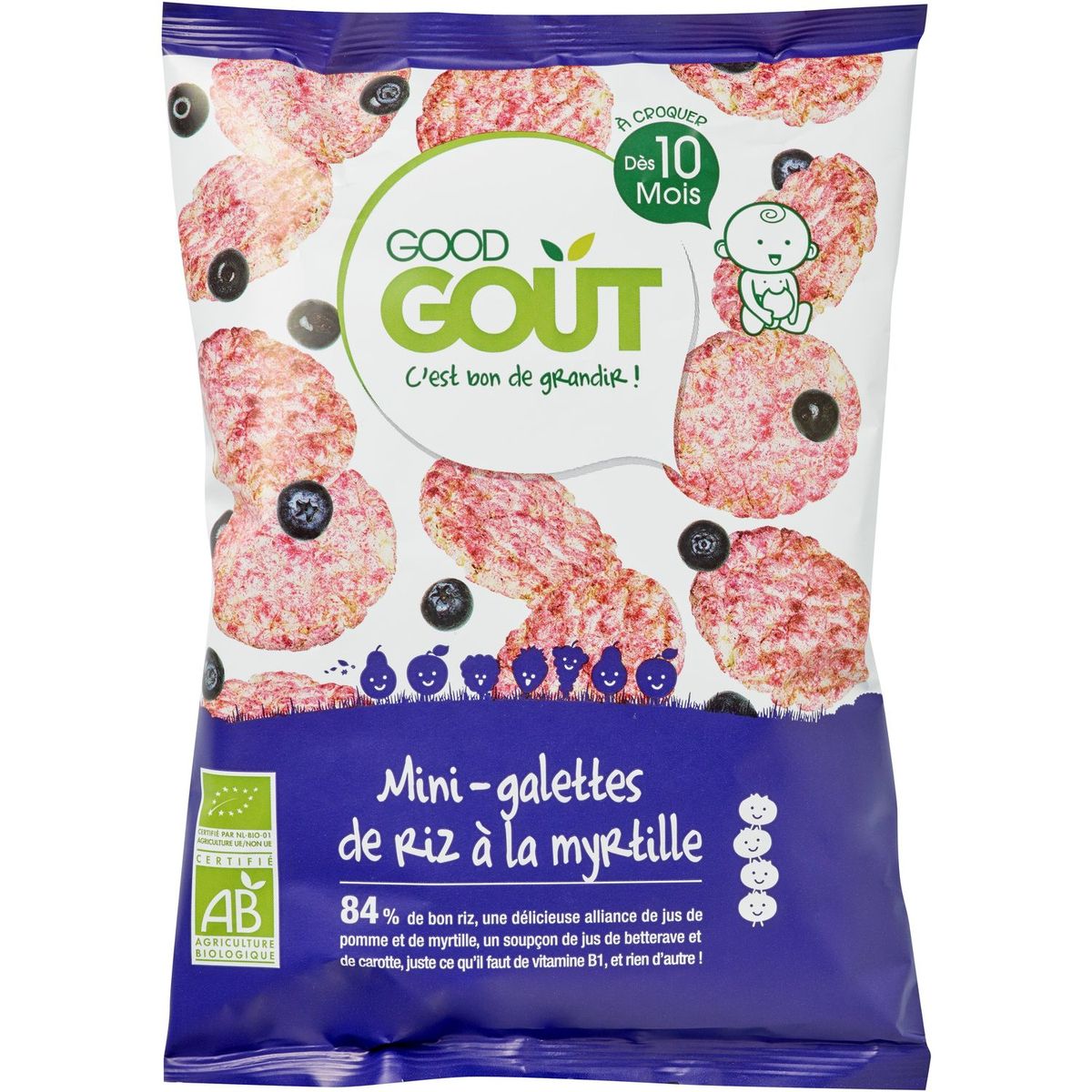 GOOD GOUT Good Goût bio mini-galettes de riz à la myrtille 40g dès 10m