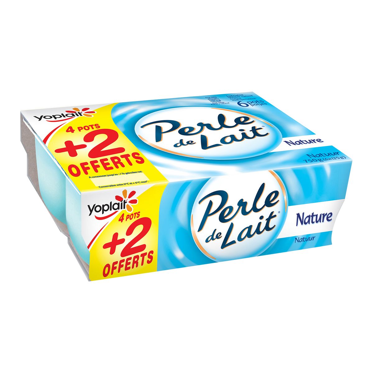 PERLE DE LAIT Perle de Lait nature 4x125g +2offerts