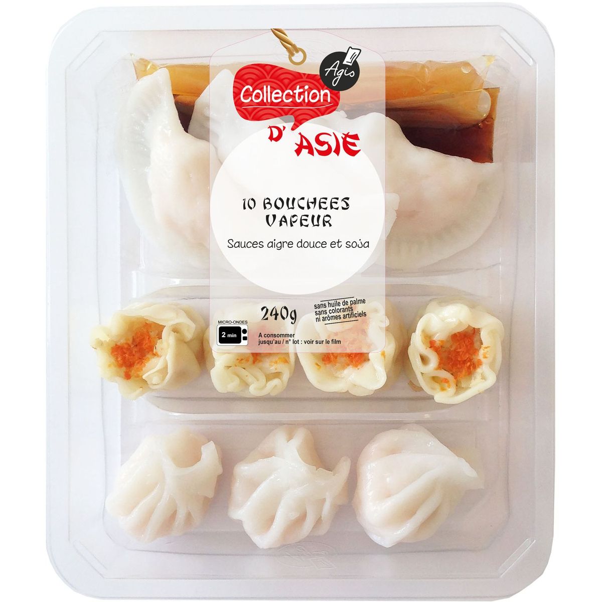 assortiment bouchée vapeur avec 2sauces 240g