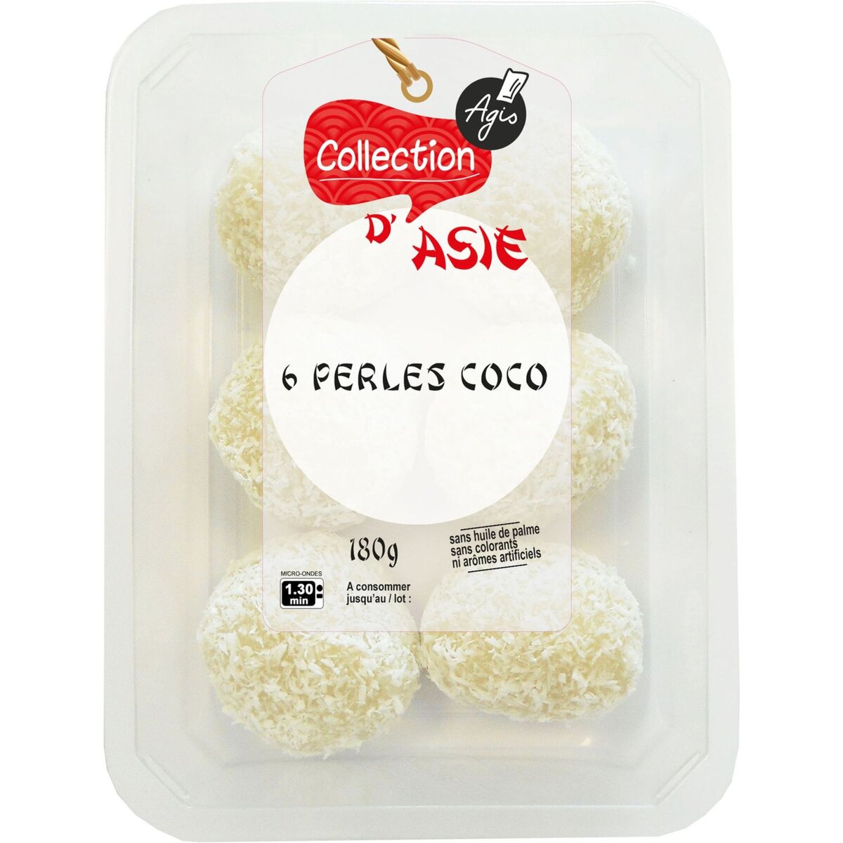 AGIS Collection d'Asie Perles de coco 6 pièces 180g