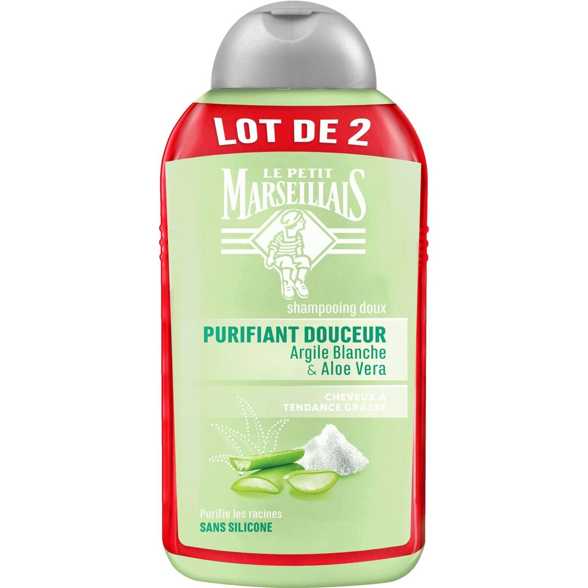 LE PETIT MARSEILLAIS Petit Marseillais shampooing purifiant argile aloé 2x250ml