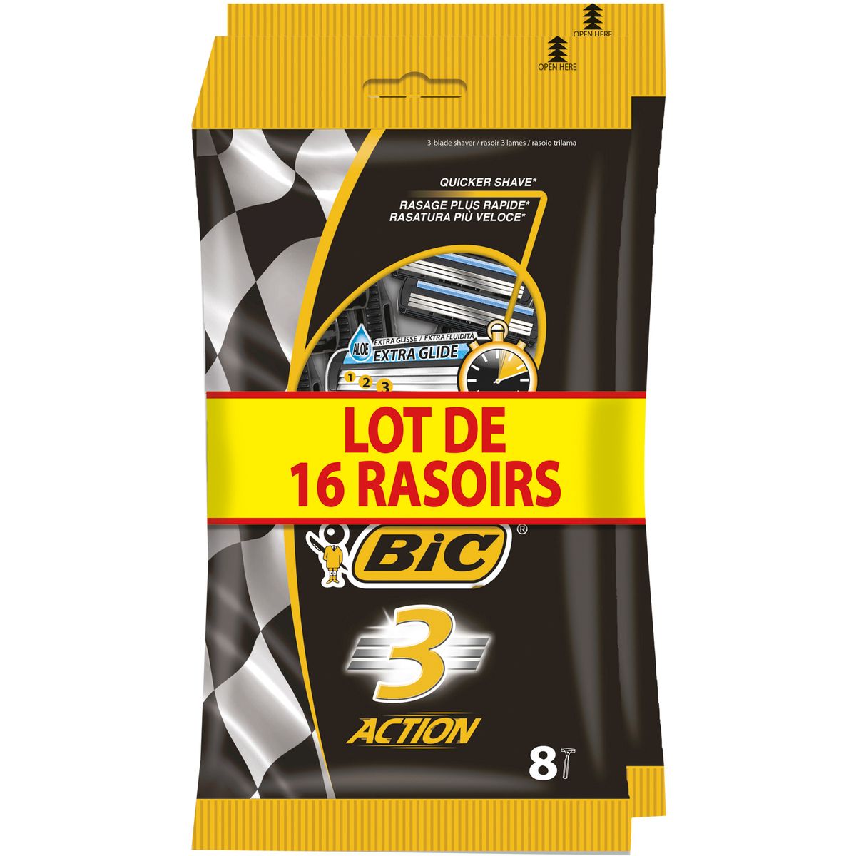 BIC Action 3 rasoirs jetables 8 rasoirs