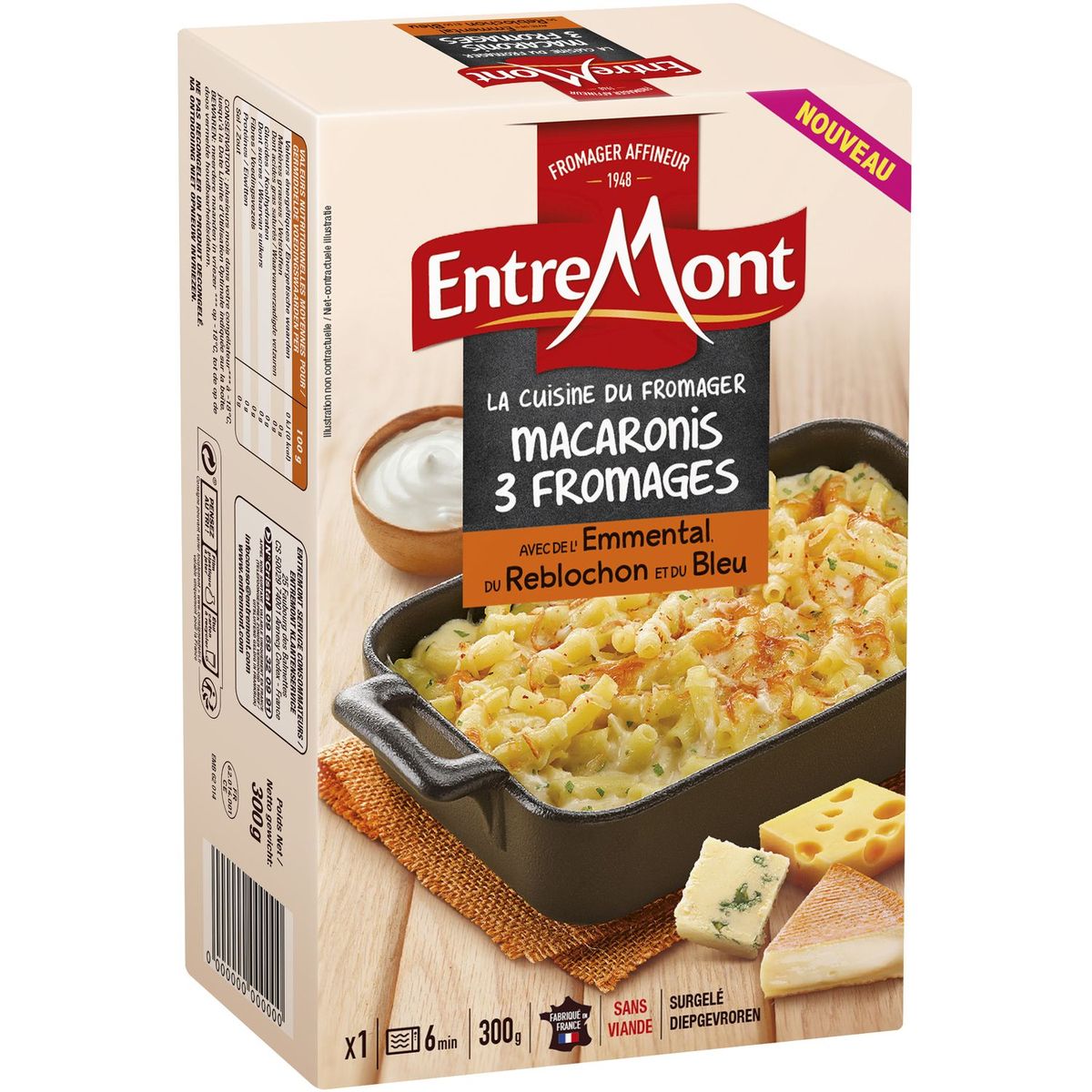 ENTREMONT Entremont Macaronis aux 3 fromages emmental, reblochon et bleu 300g 300g