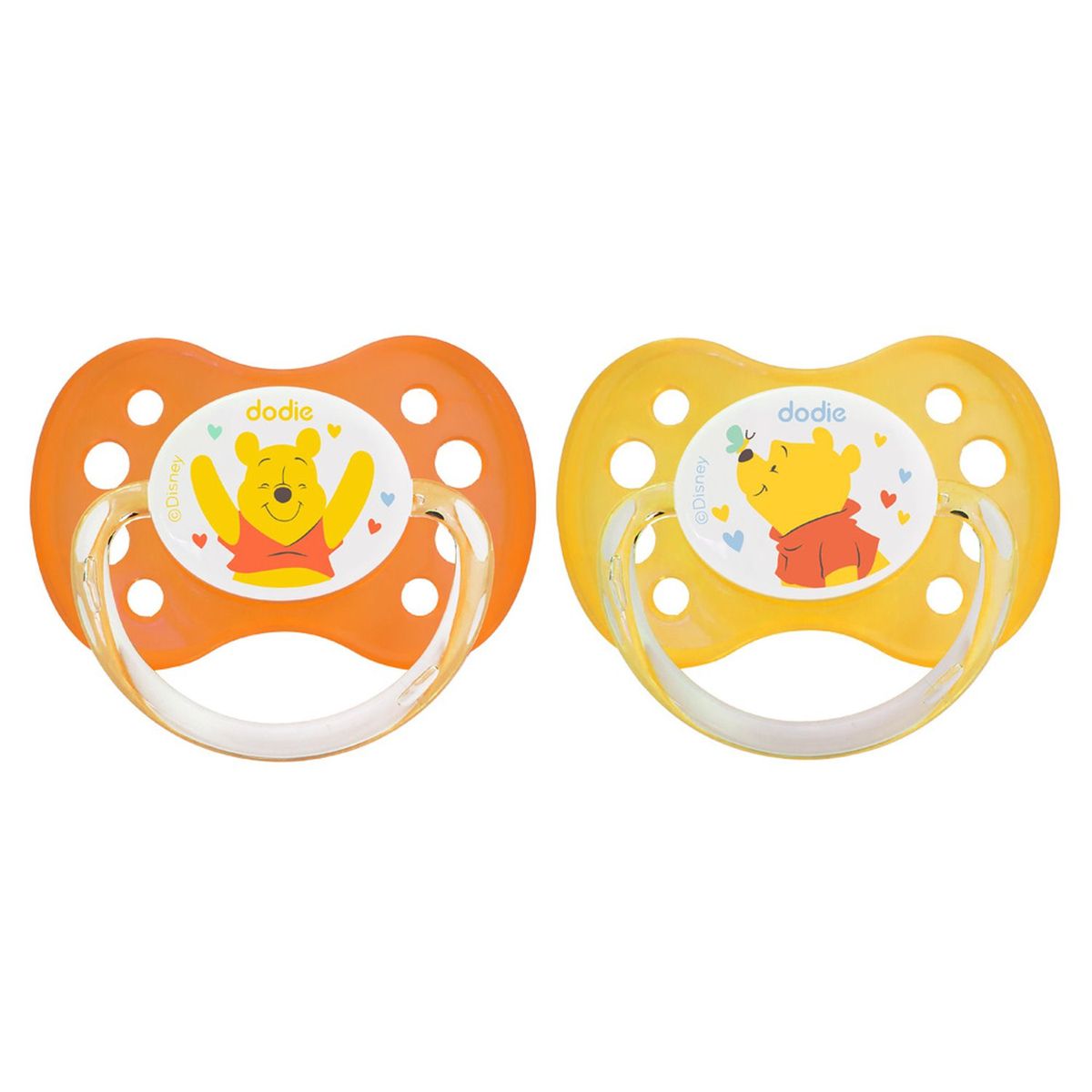 DODIE Sucettes anatomiques silicone Disney Winnie de 0 à 6 mois 2 pièces