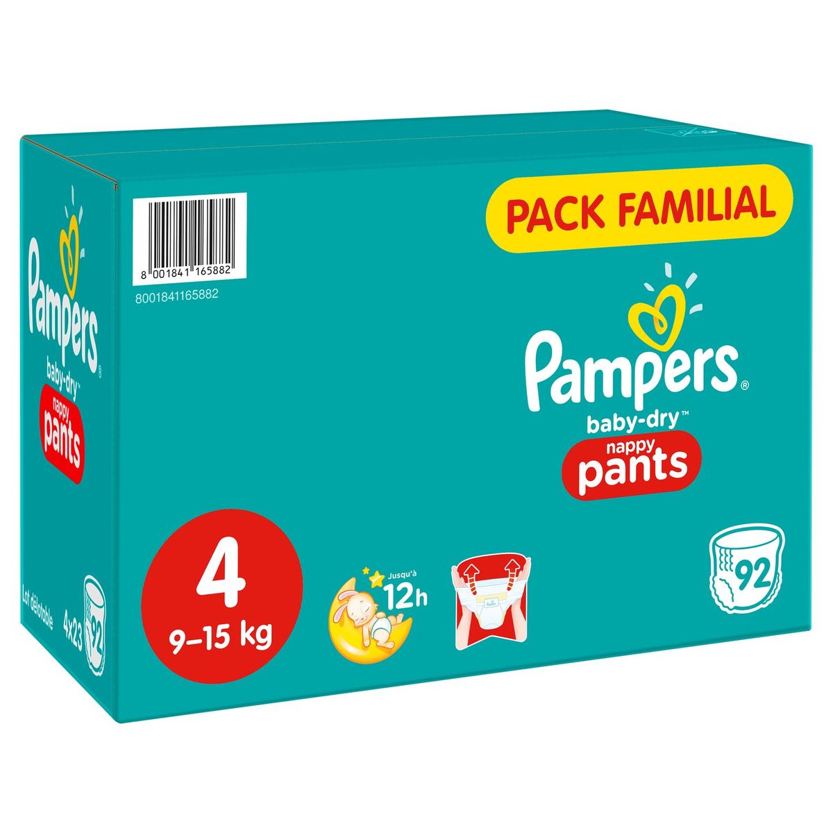 PAMPERS Pampers Baby-dry pants pack familial couches-culottes taille 3 (6-11kg) x92 92 couches