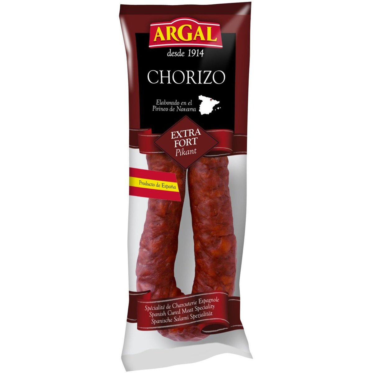 ARGAL Chorizo Sarta extra fort espagnol 1 pièce 200g
