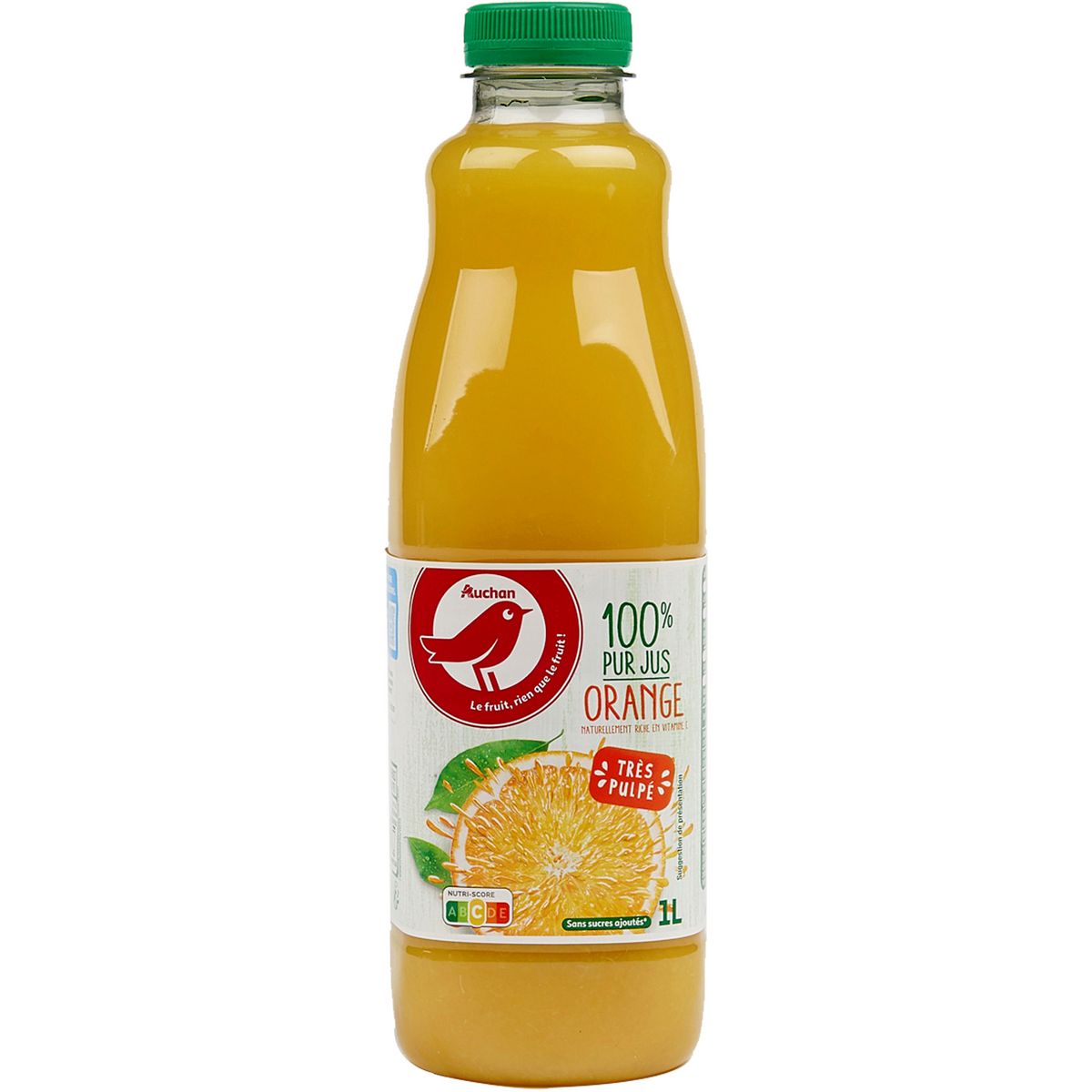 AUCHAN Pur jus d'orange très pulpé 1l