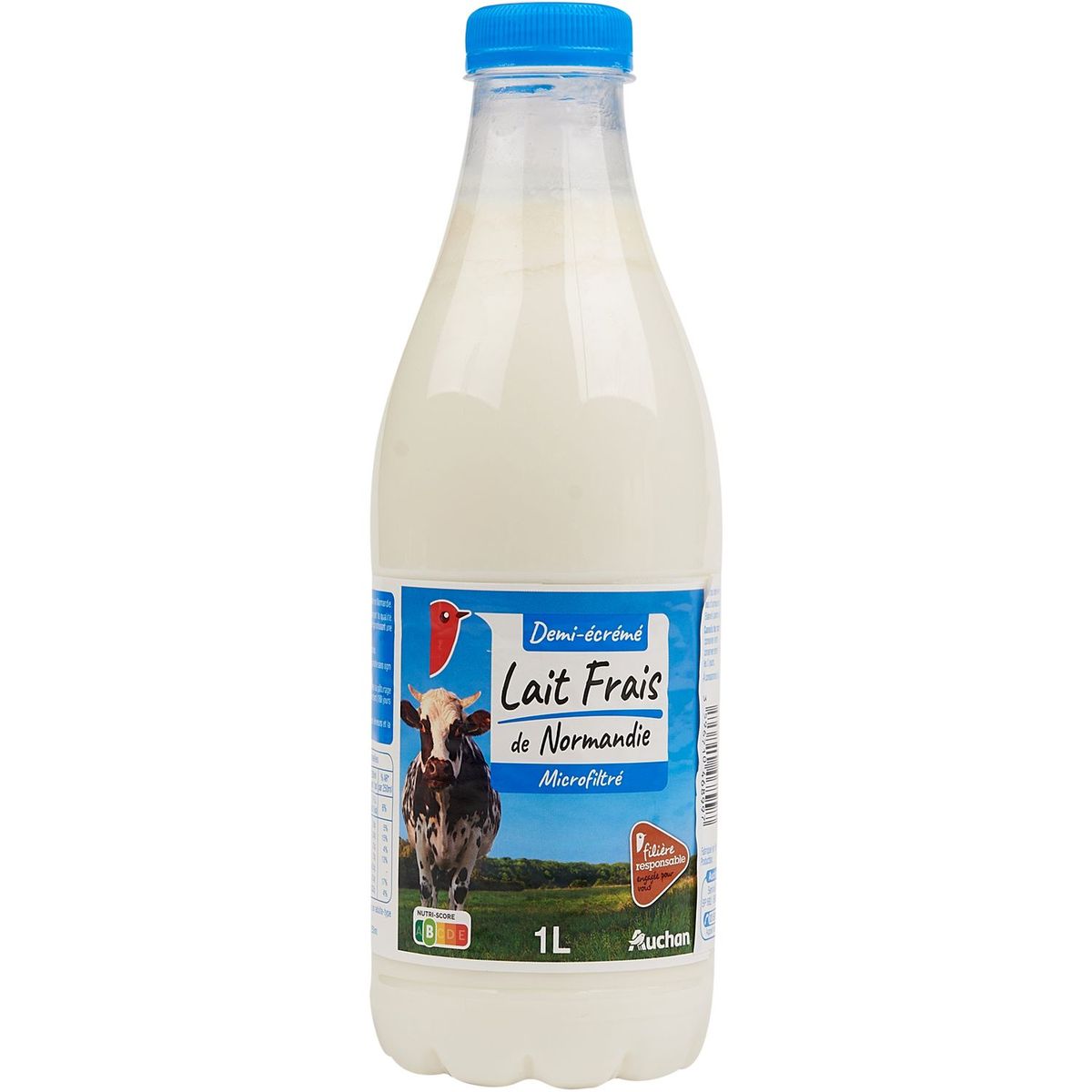 AUCHAN Lait frais demi-écrémé filière responsable 1L