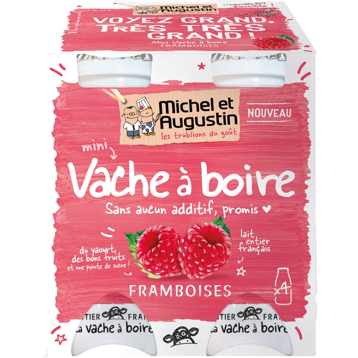MICHEL ET AUGUSTIN Michel Et Augustin yaourt à boire framboise 4x100g