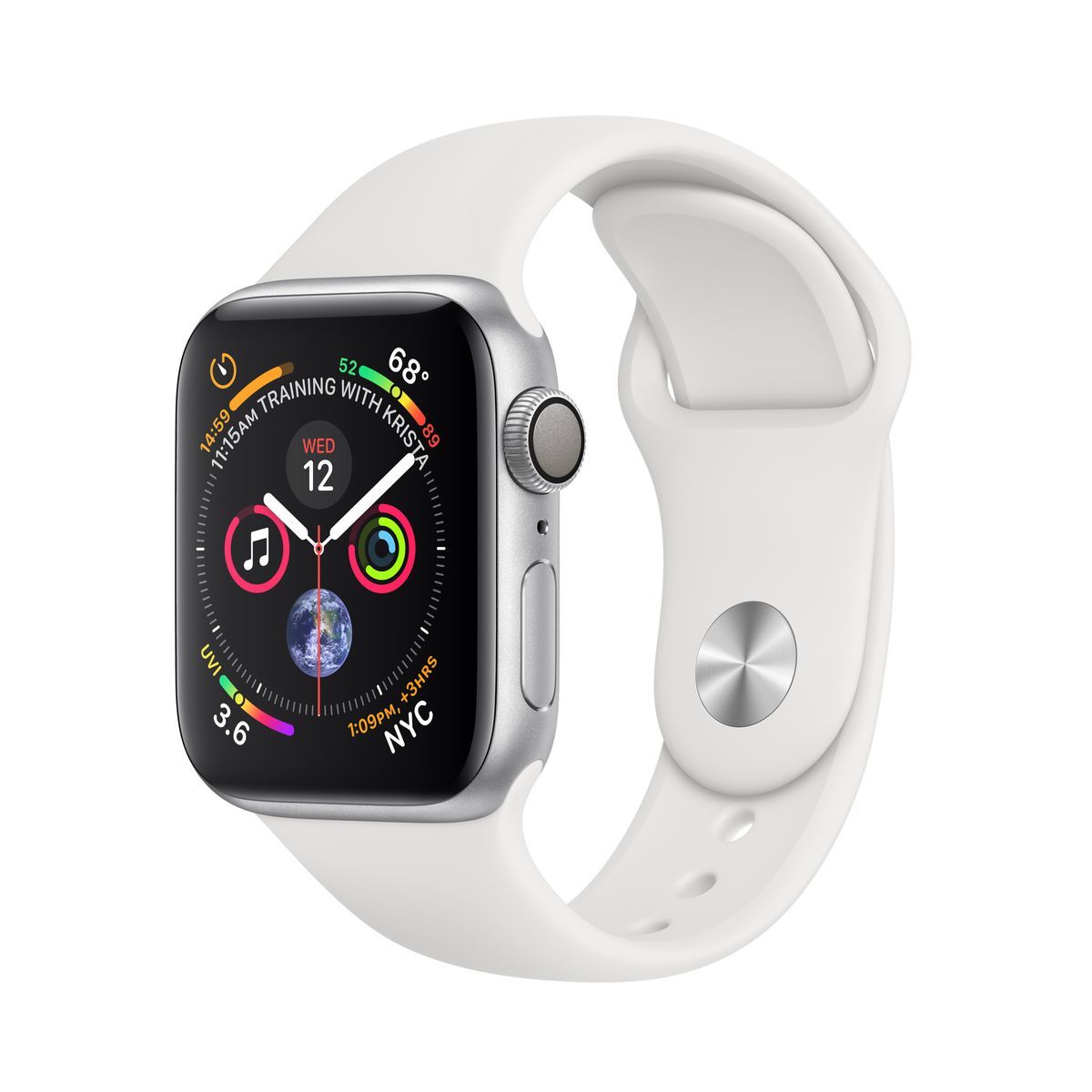 APPLE Montre connectée - Watch Series 4 - GPS - Etanche - Aluminium et Blanc- Ecran 40mm