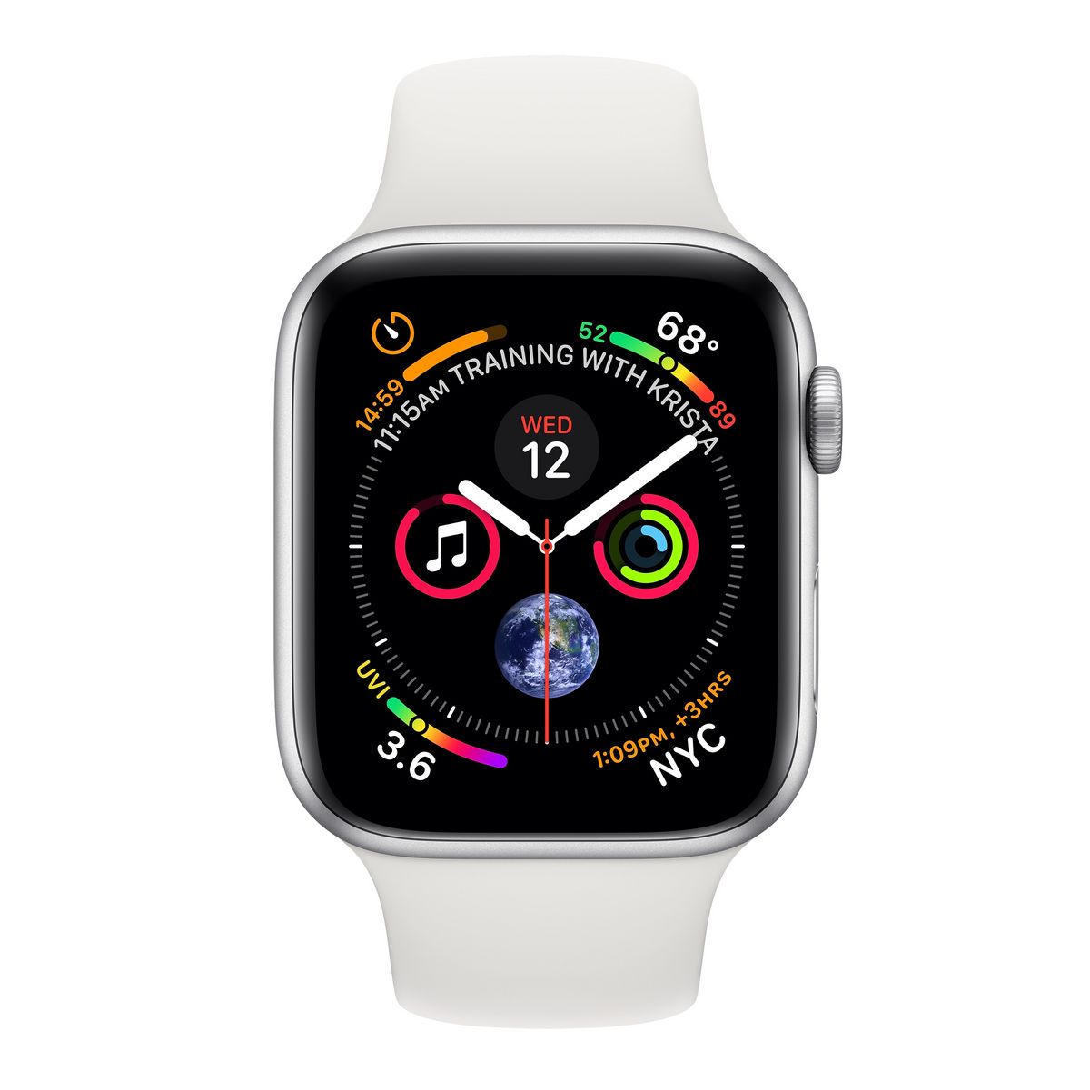 APPLE Montre connectée - Watch Series 4 - GPS - Etanche - Aluminium et Blanc- Ecran 40mm