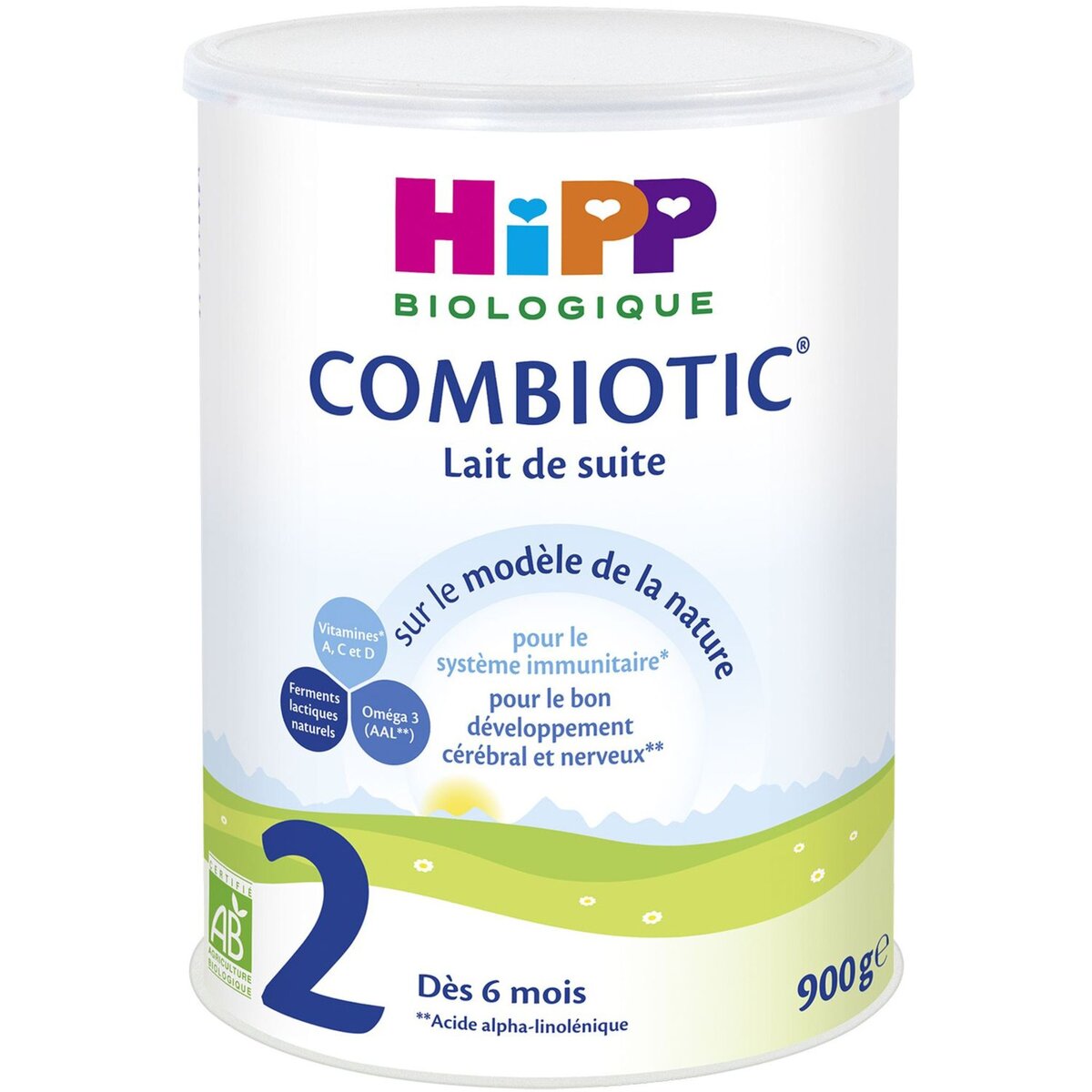 HIPP Combiotic 2 lait 2ème âge en poudre bio dès 6 mois 900g
