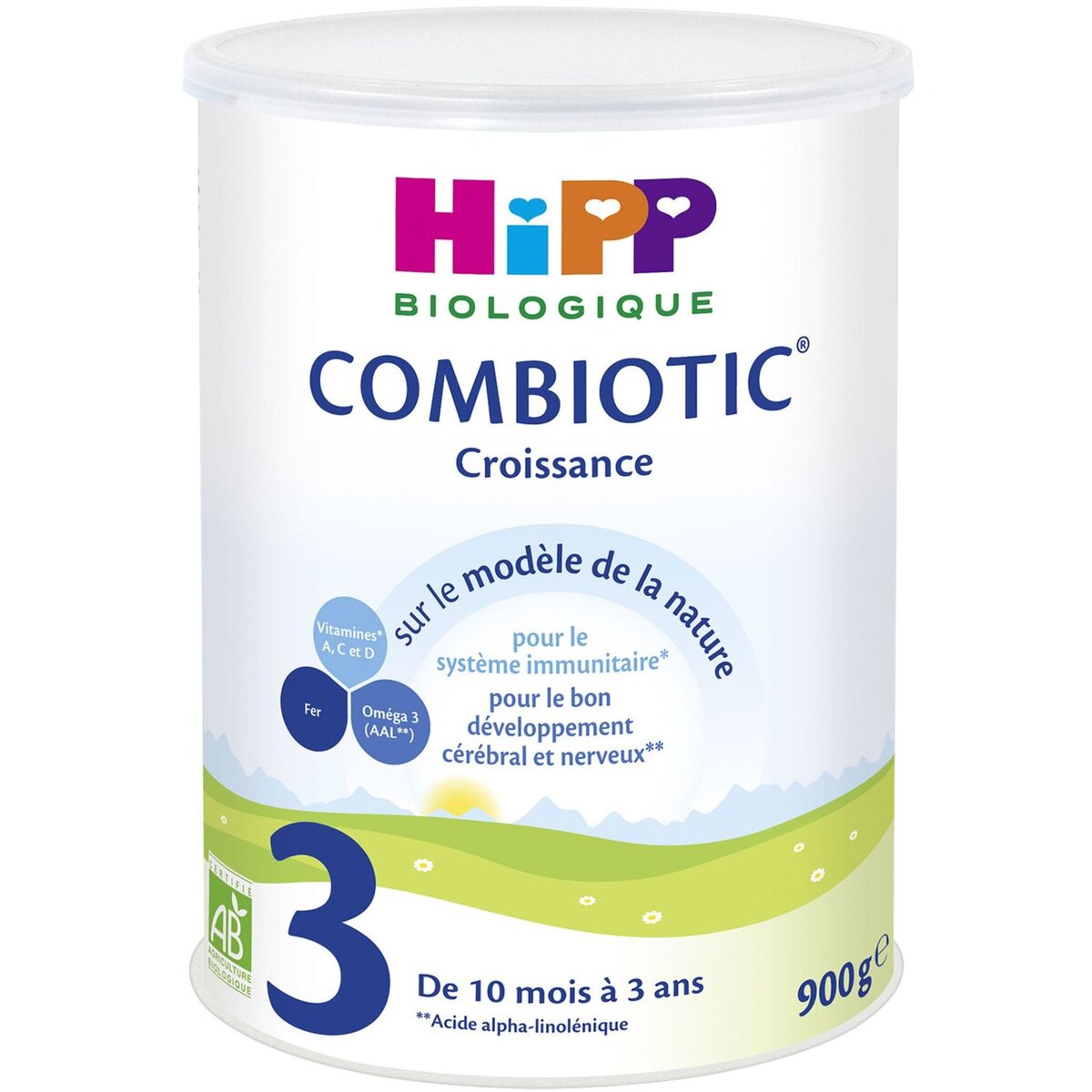 HIPP Combiotic 3 lait de croissance bio en poudre dès 10 mois 900g