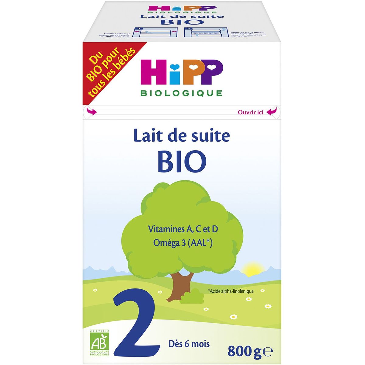 HIPP Lait 2ème âge en poudre bio dès 6 mois 800g