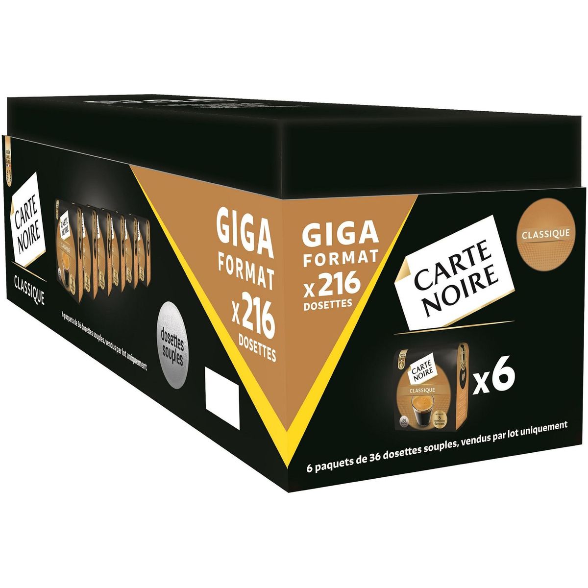 CARTE NOIRE CARTE NOIRE PODS 6x36 CLASSIC GIGA FMT STD 1CA 216 dosettes 1,5kg