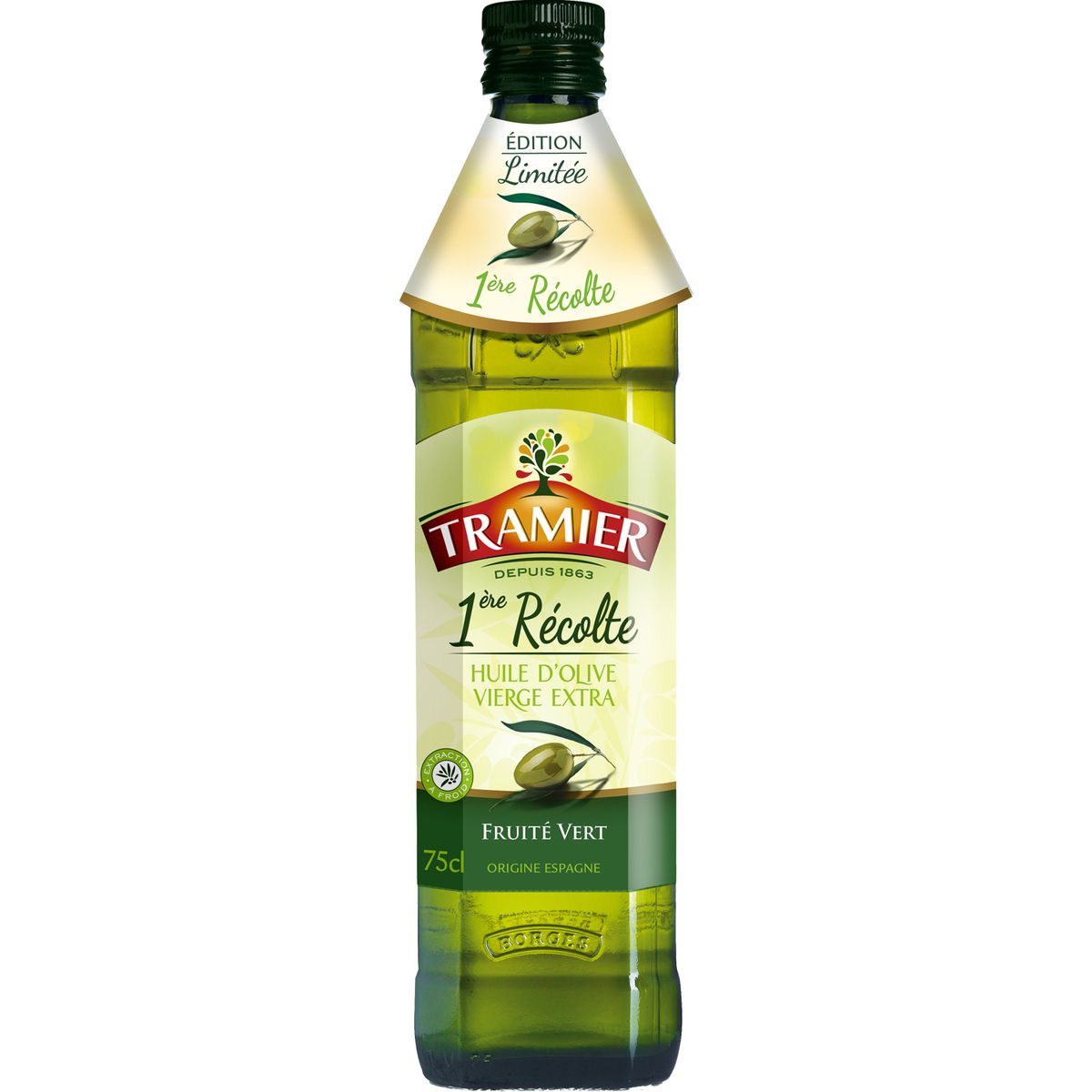 TRAMIER Huile d'olive vierge extra 1ère récolte fruité vert 75cl