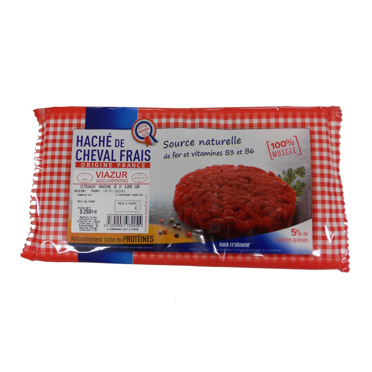 steak haché cheval 2x125g