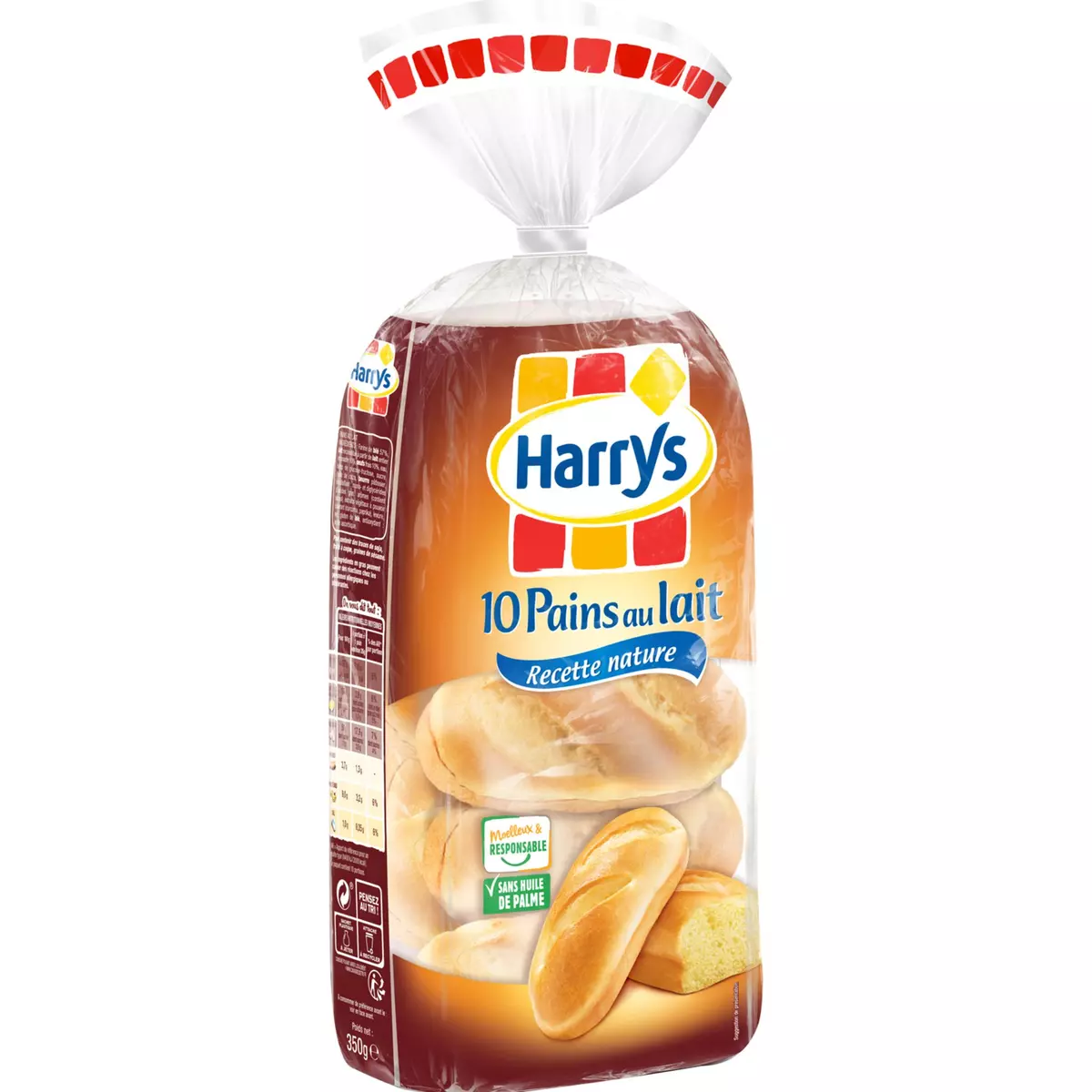 HARRY'S pain au lait nature x10 -350g