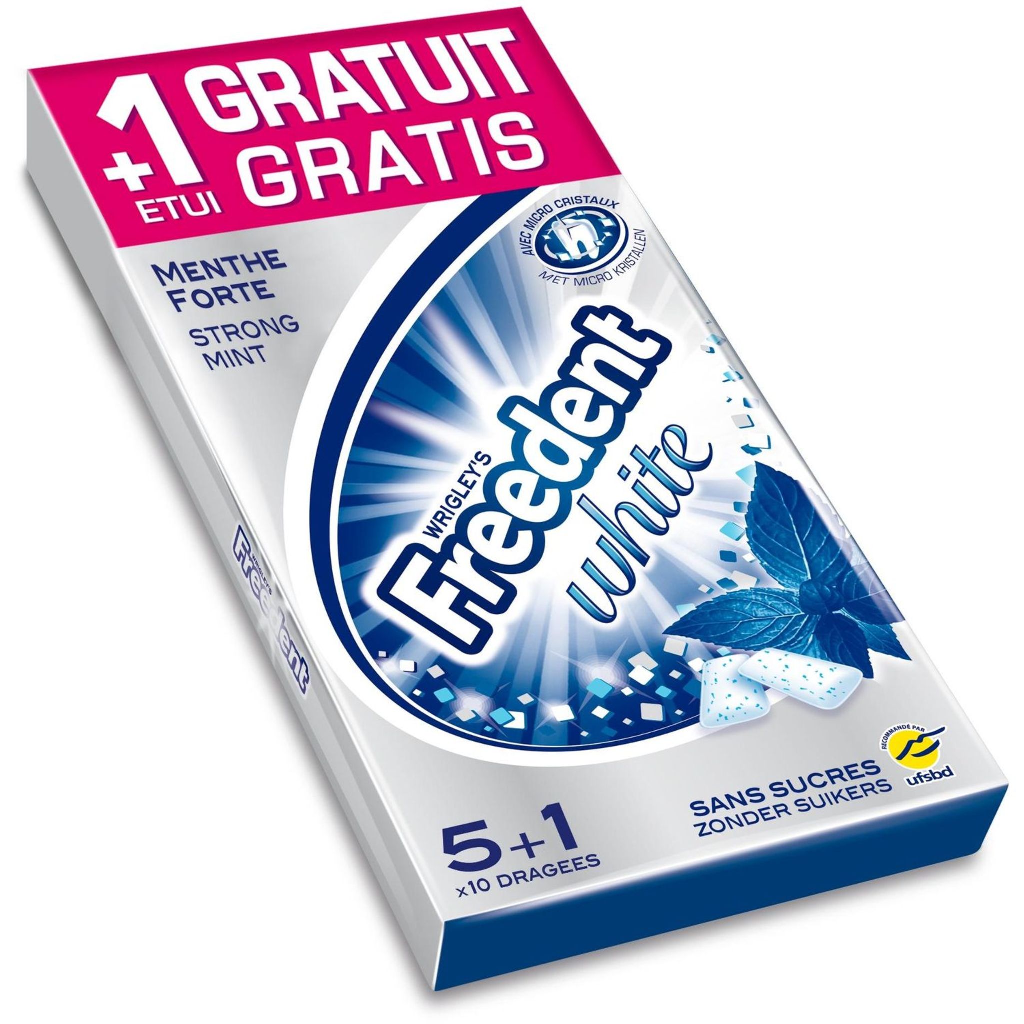 FREEDENT Freedent white menthe forte étui x5+1offert 84g
