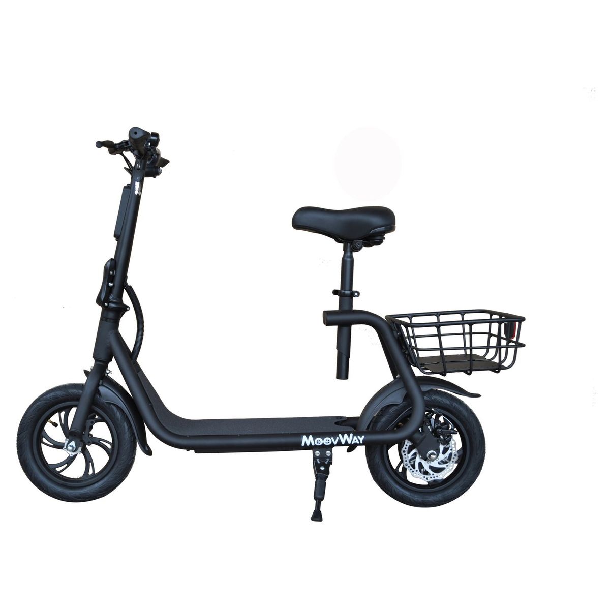 MOOVWAY Scooter électrique Pliable avec selle E-scooter City Moov Noir