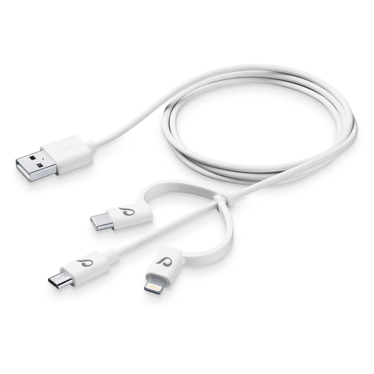 CELLULARLINE Triple câble USB Type C et Lightning