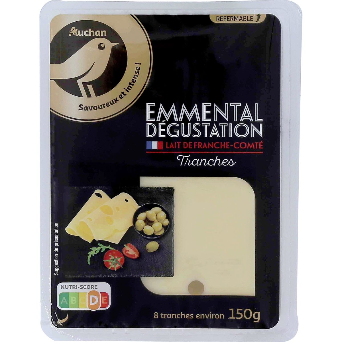 AUCHAN Emmental dégustation en tranches 150g