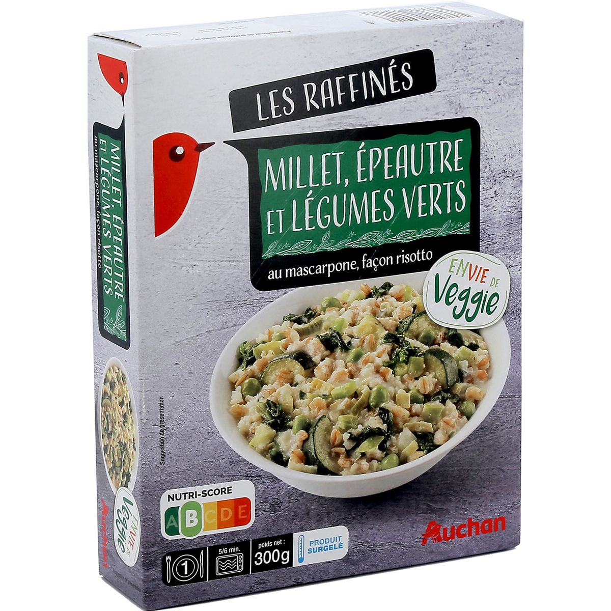 AUCHAN Poêlée de millet, épeautre et légumes verts veggie 300g
