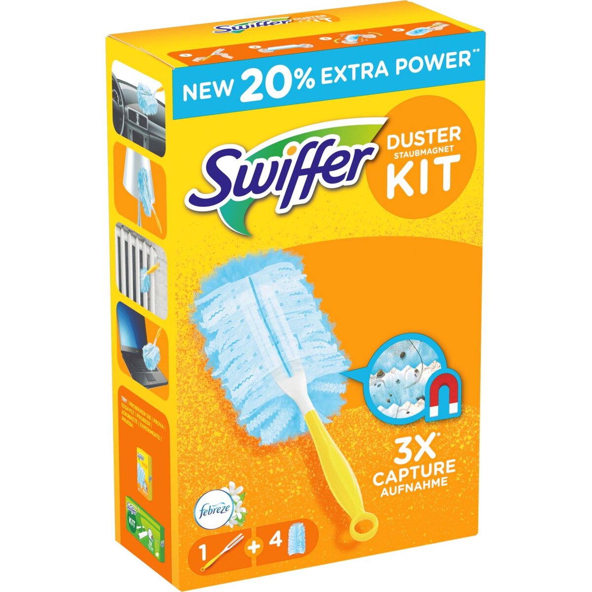 Plumeau Swiffer Duster Kit (1 Manche + 5 Recharges)