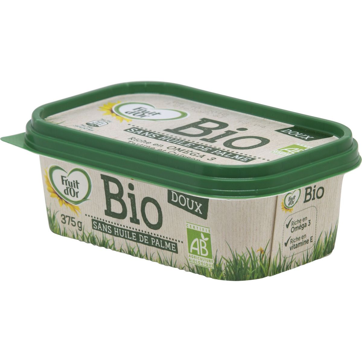 FRUIT D'OR Fruit d'Or margarine sans huile de palme bio doux 375g