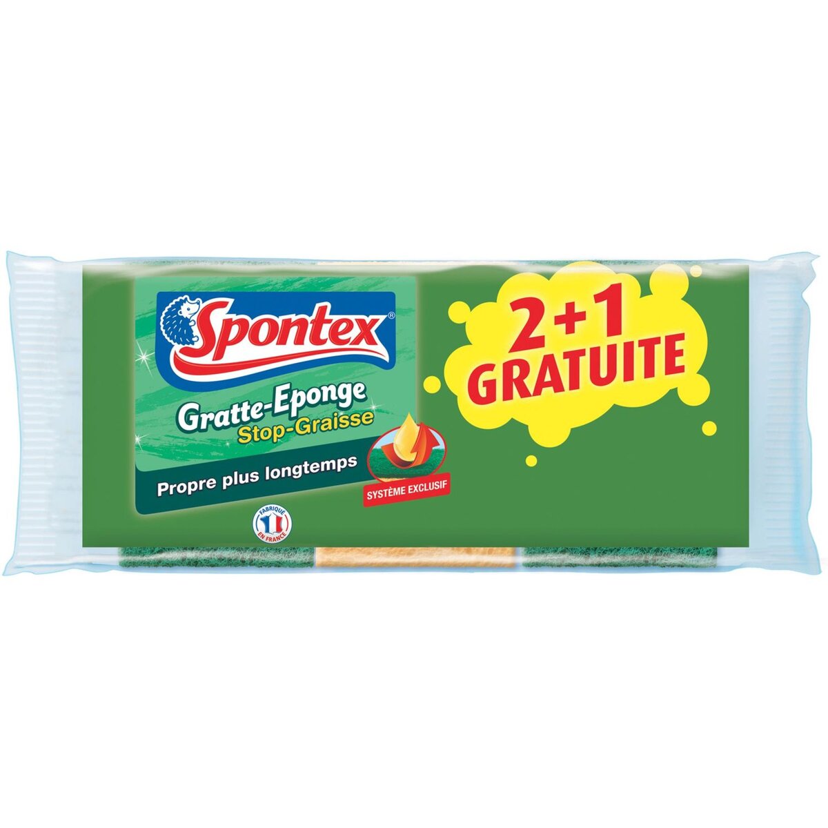 SPONTEX Spontex éponge gratte stop graisse x2 +1 offerte