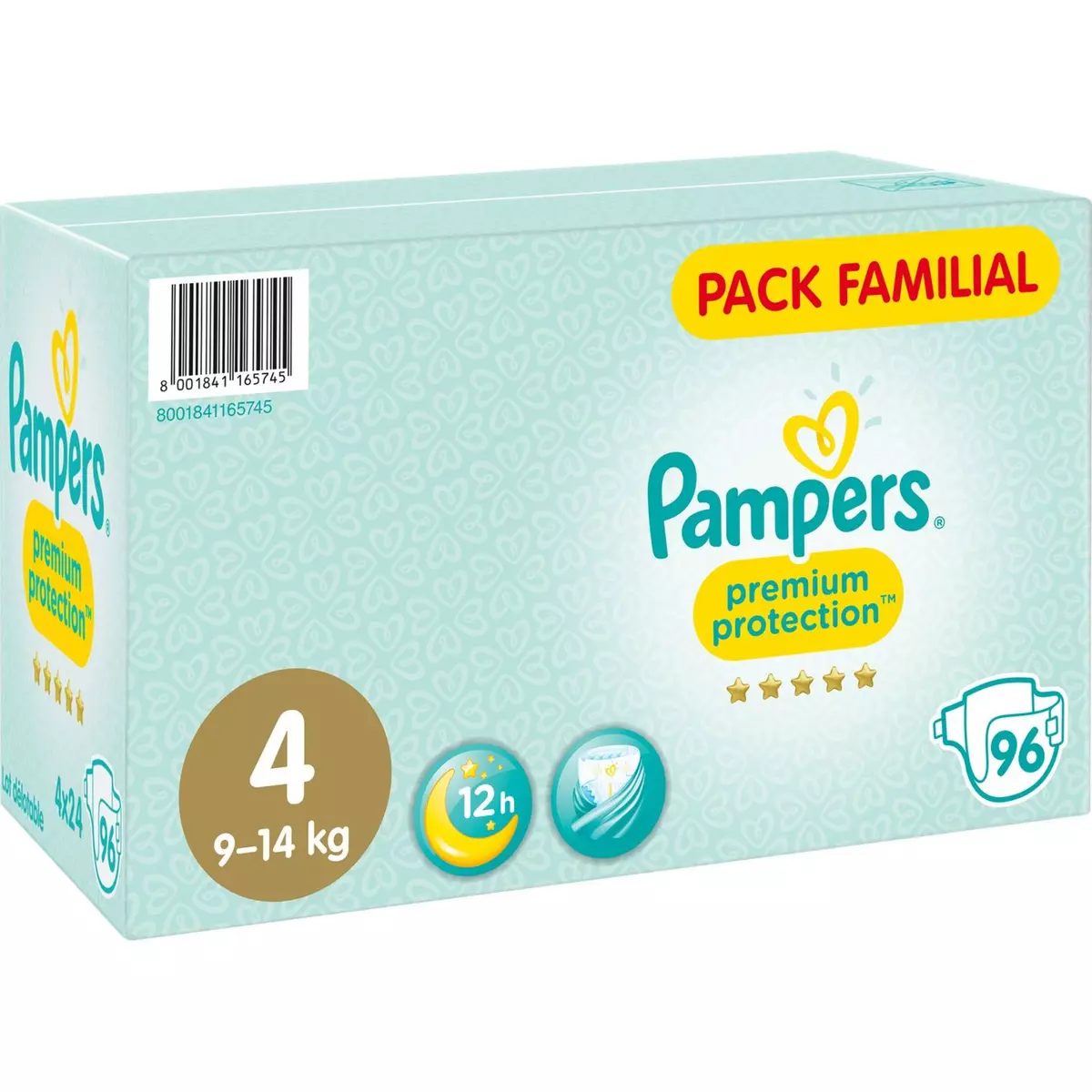 PAMPERS Pampers Premium protection pack familial couches taille 4 (9-14kg) x96 96 couches