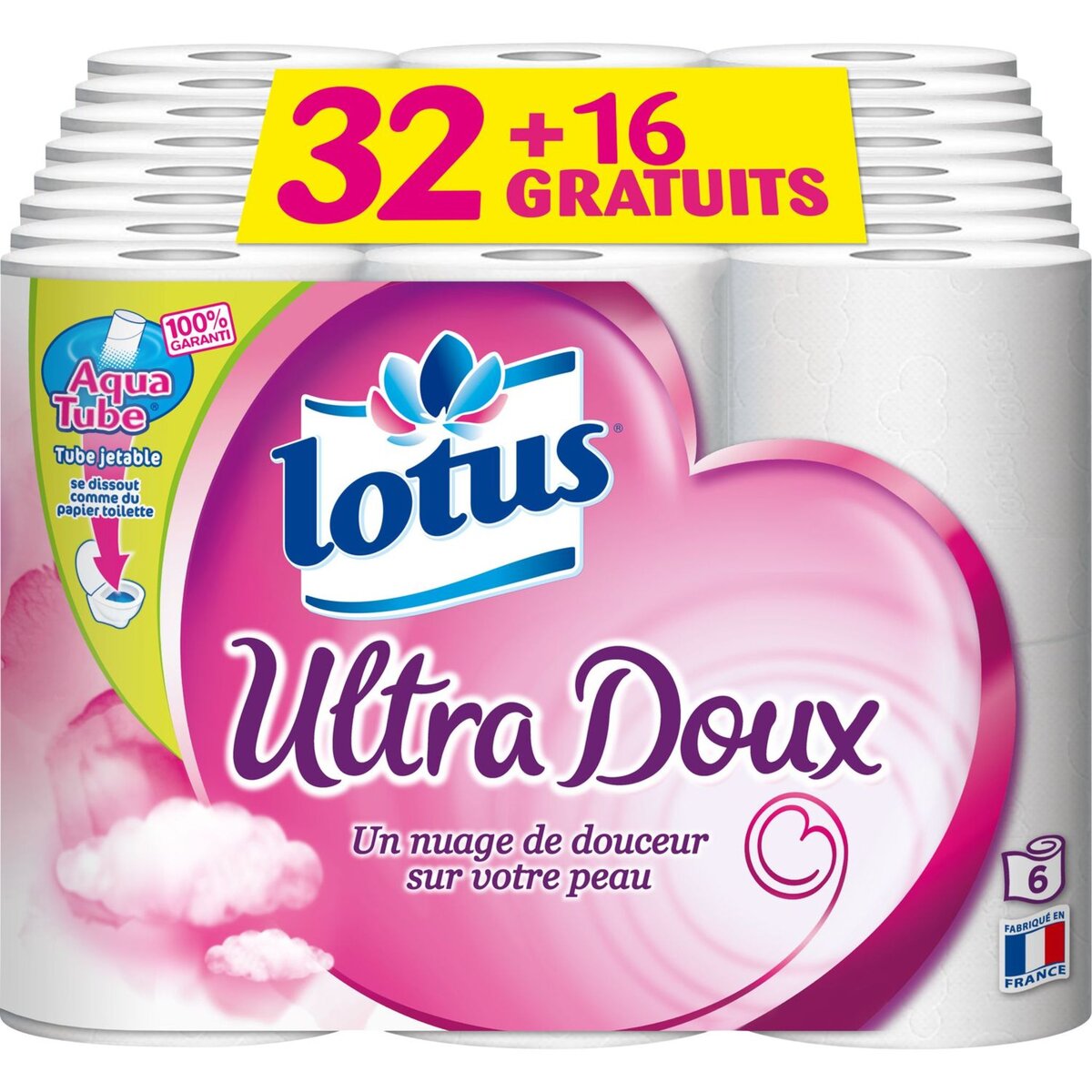 LOTUS Lotus papier toilette ultra doux aquatube x32 +16offerts