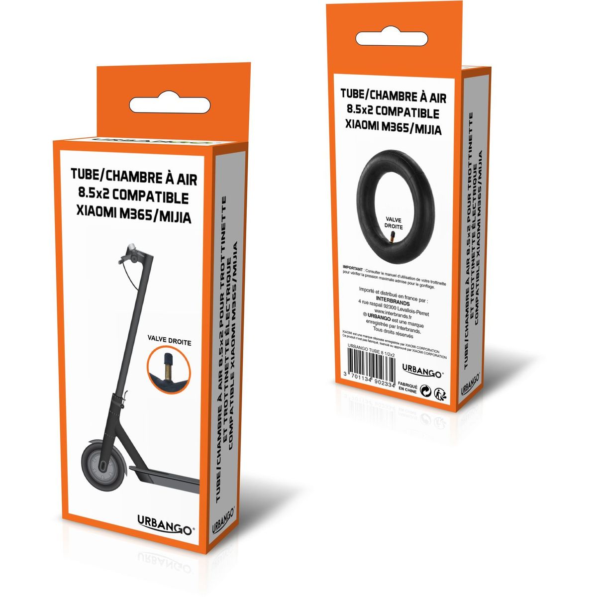 URBANGO Chambre à air 8.5 pouces pour trottinette électrique Mijia M365