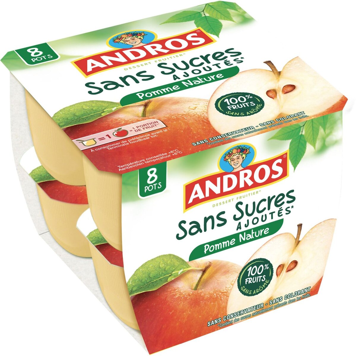 ANDROS Andros délice de fruits pomme nature 8x100g