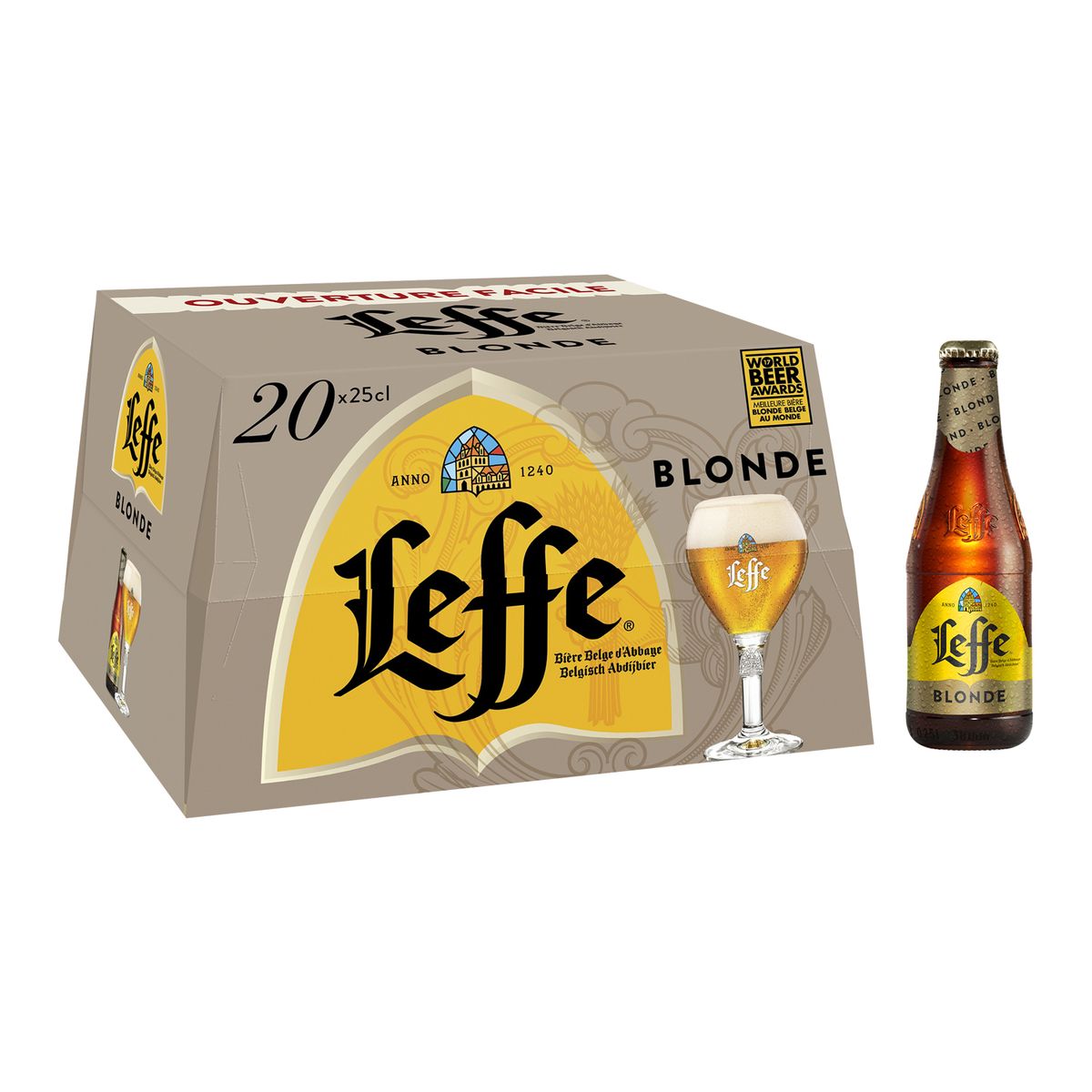 LEFFE Bière blonde 6,6% bouteilles 20x25cl