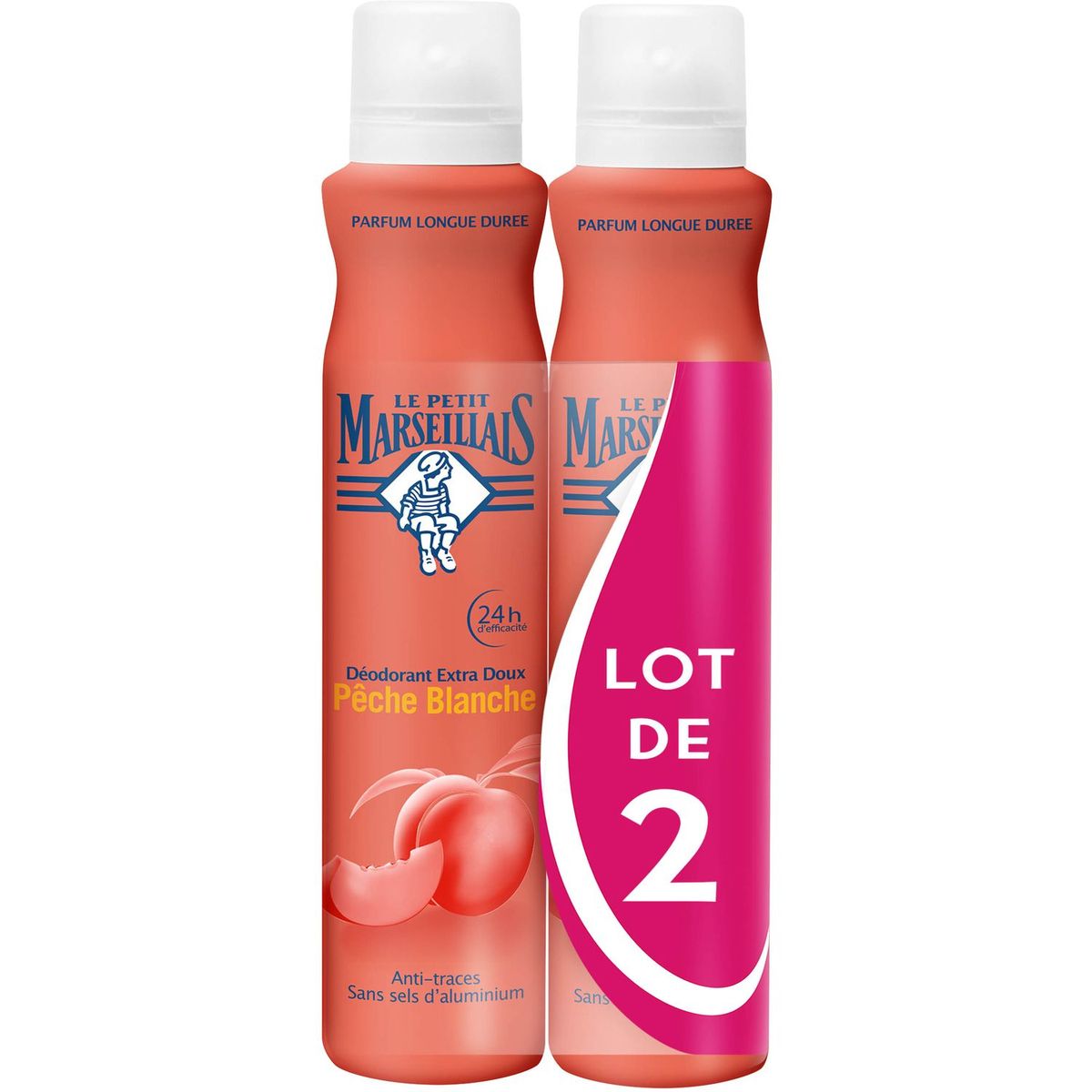 LE PETIT MARSEILLAIS Le Petit Marseillais déo extra doux pêche 2x200ml