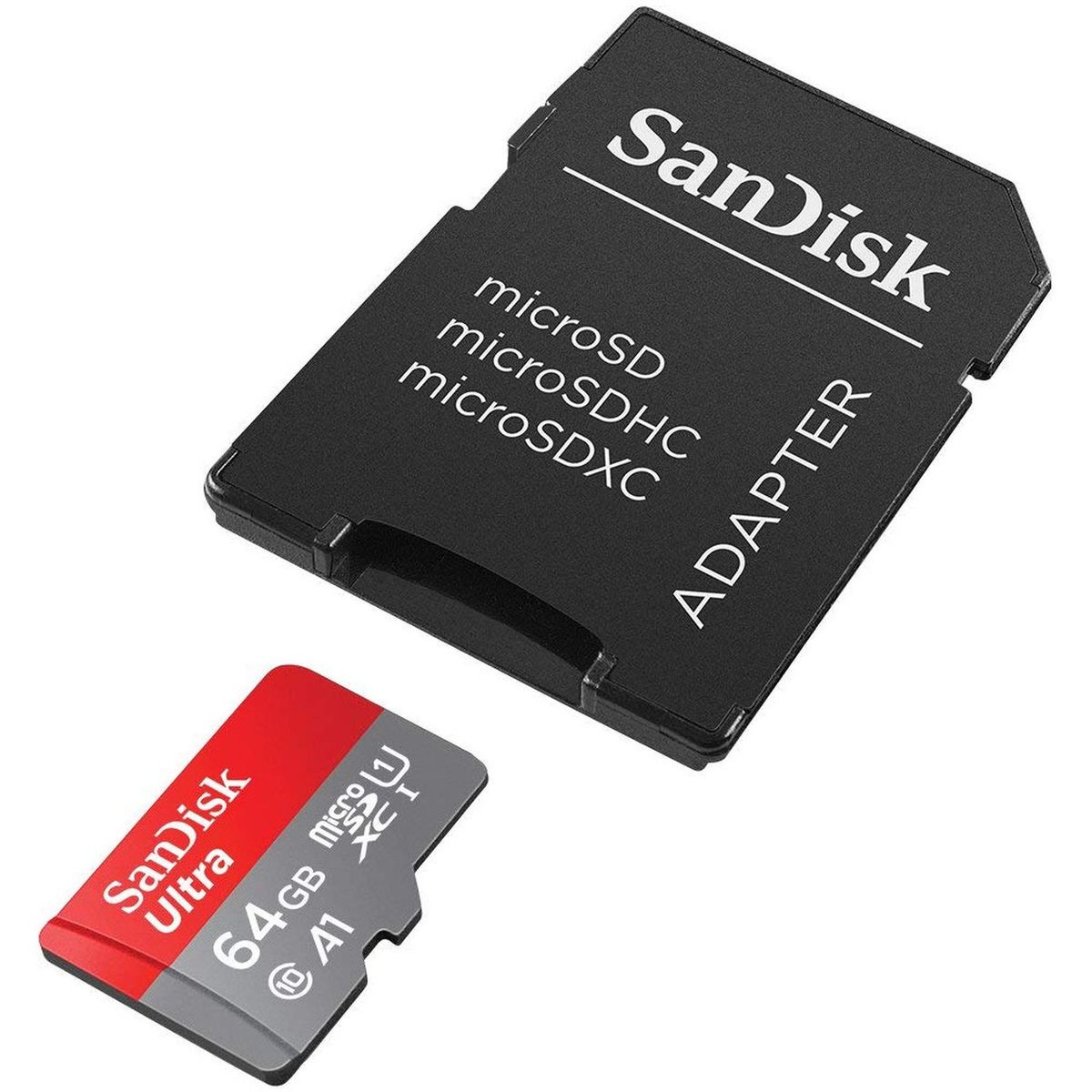 SANDISK Carte mémoire micro SDXC Ultra UHS-I - 64 Go + Adaptateur SD