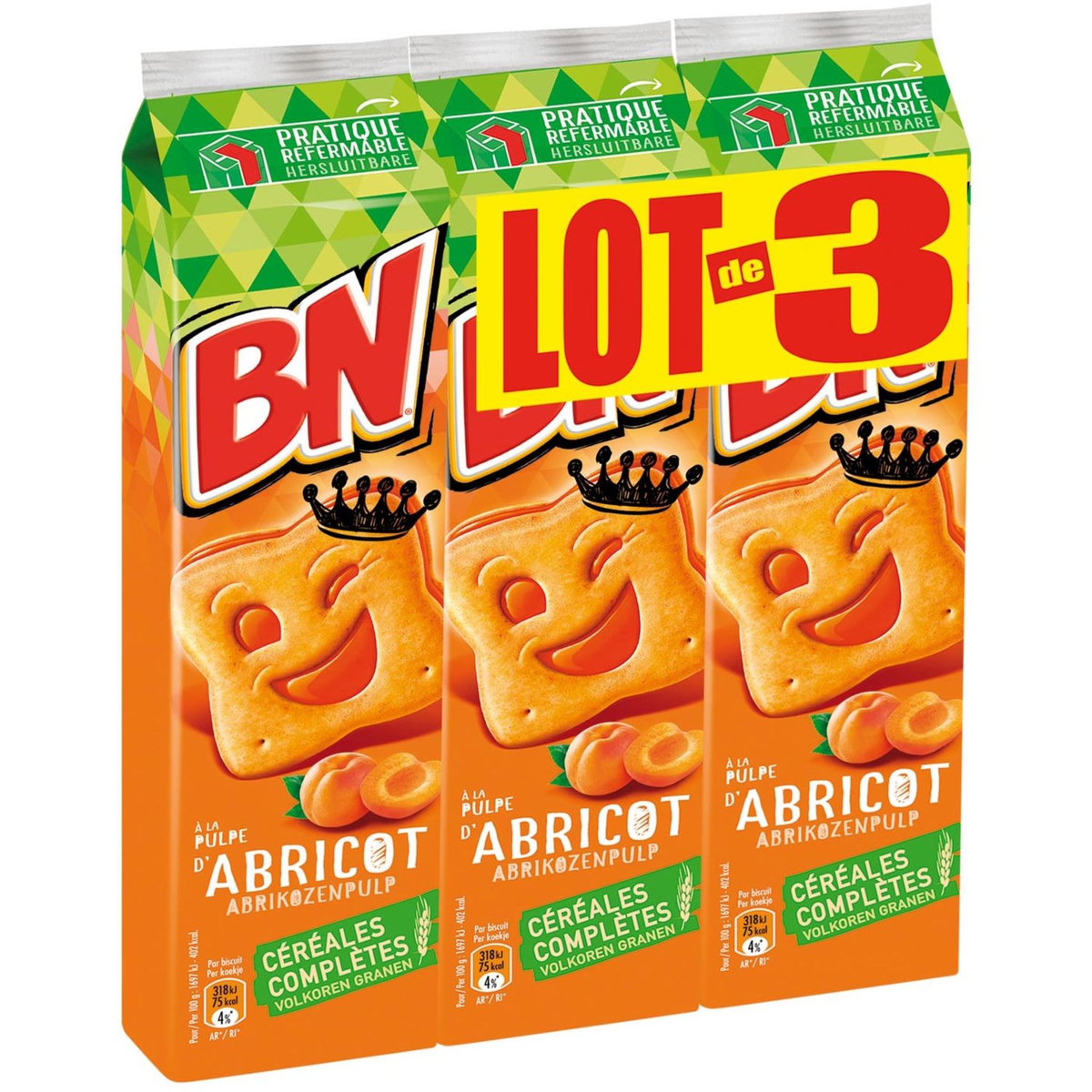 BN BN goûter fourré abricot x3 -885g pas cher - Auchan.fr