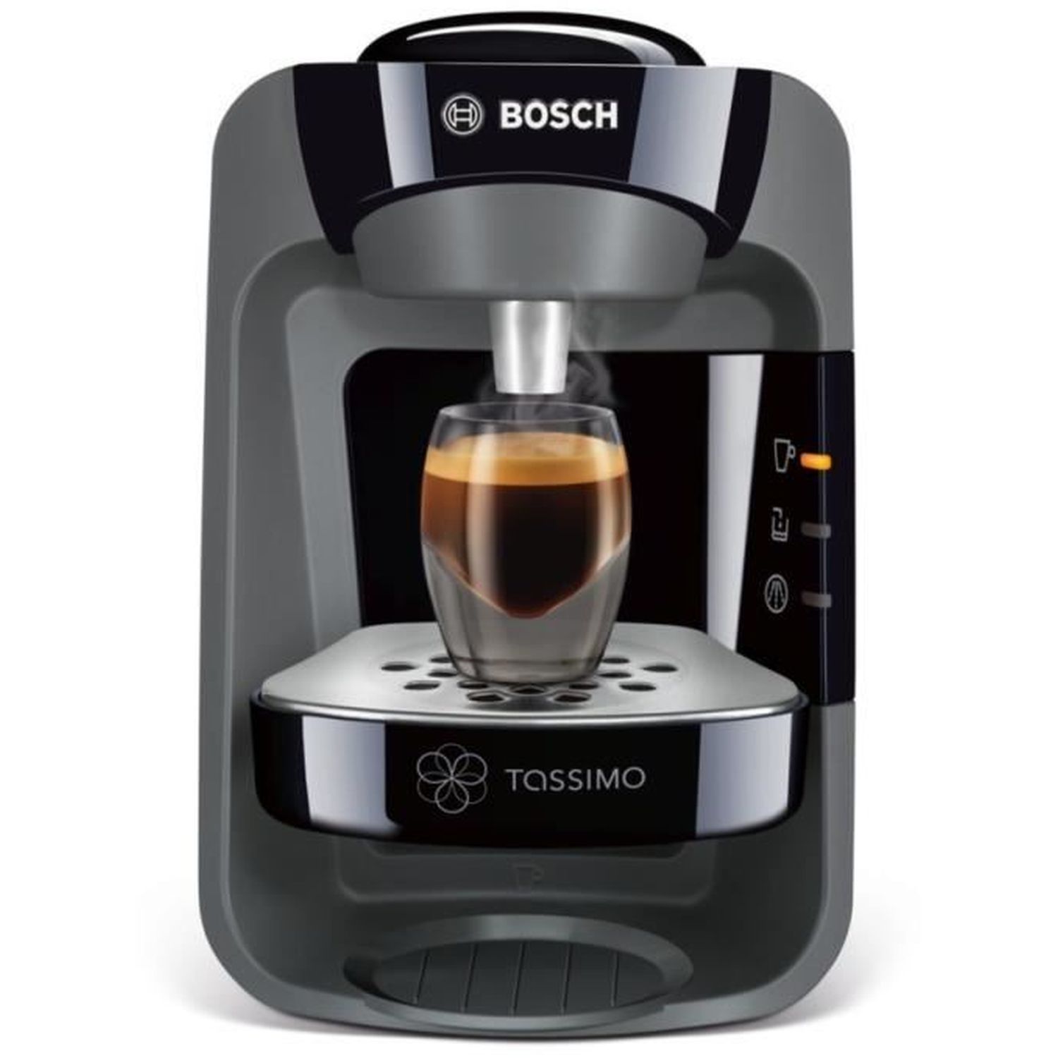 Voir la diapositive 3 : BOSCH Cafetière à dosettes Tassimo TAS3702 All Black, Noir