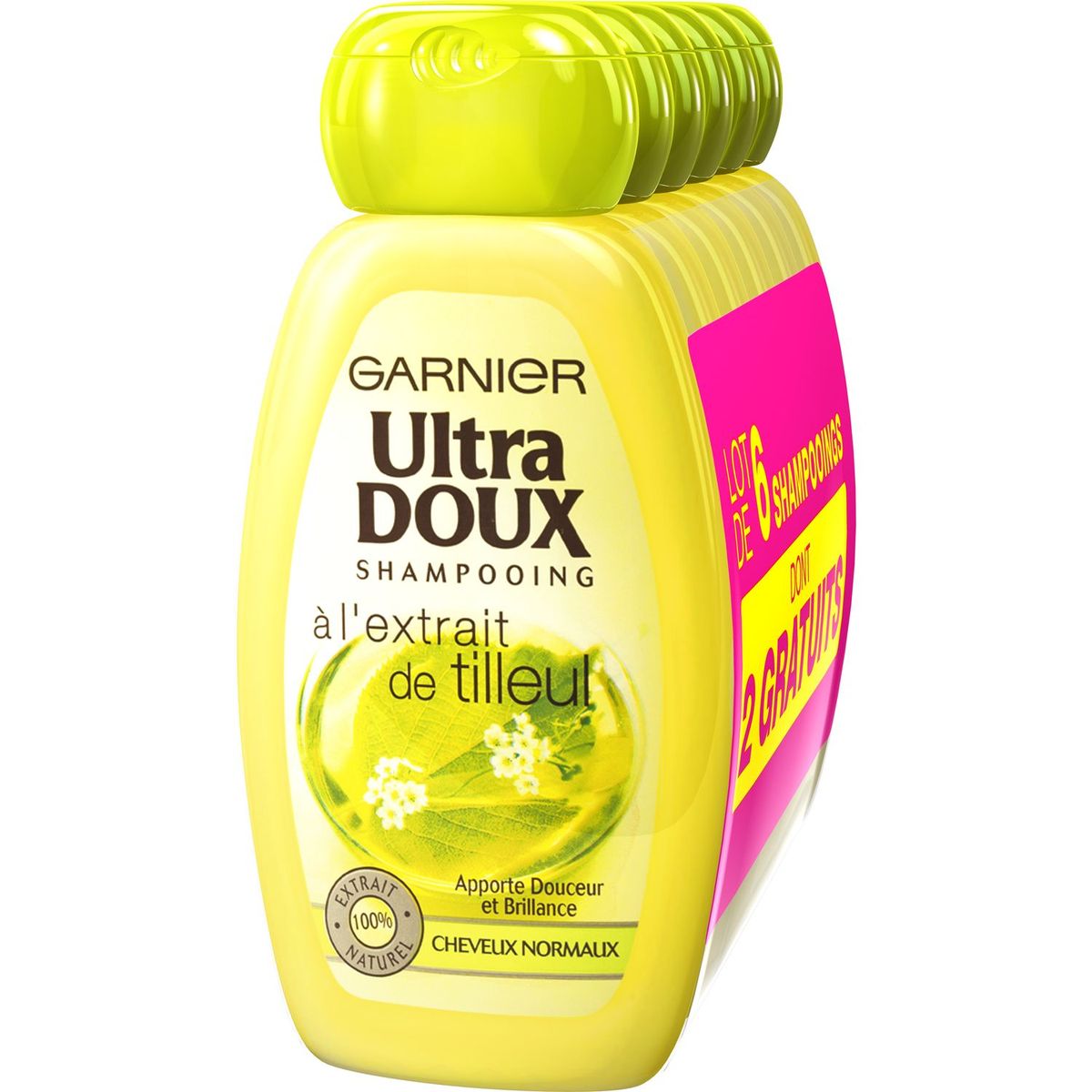 ULTRA DOUX Shampooing douceur & brillance tilleul cheveux normaux 6x250ml