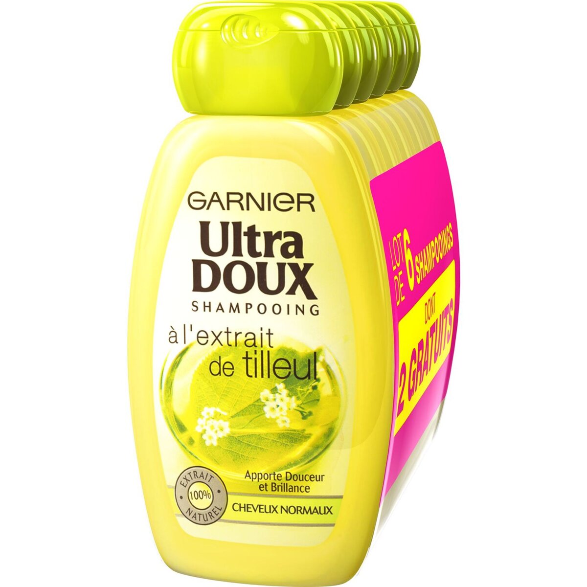 ULTRA DOUX Shampooing douceur & brillance tilleul cheveux normaux 6x250ml