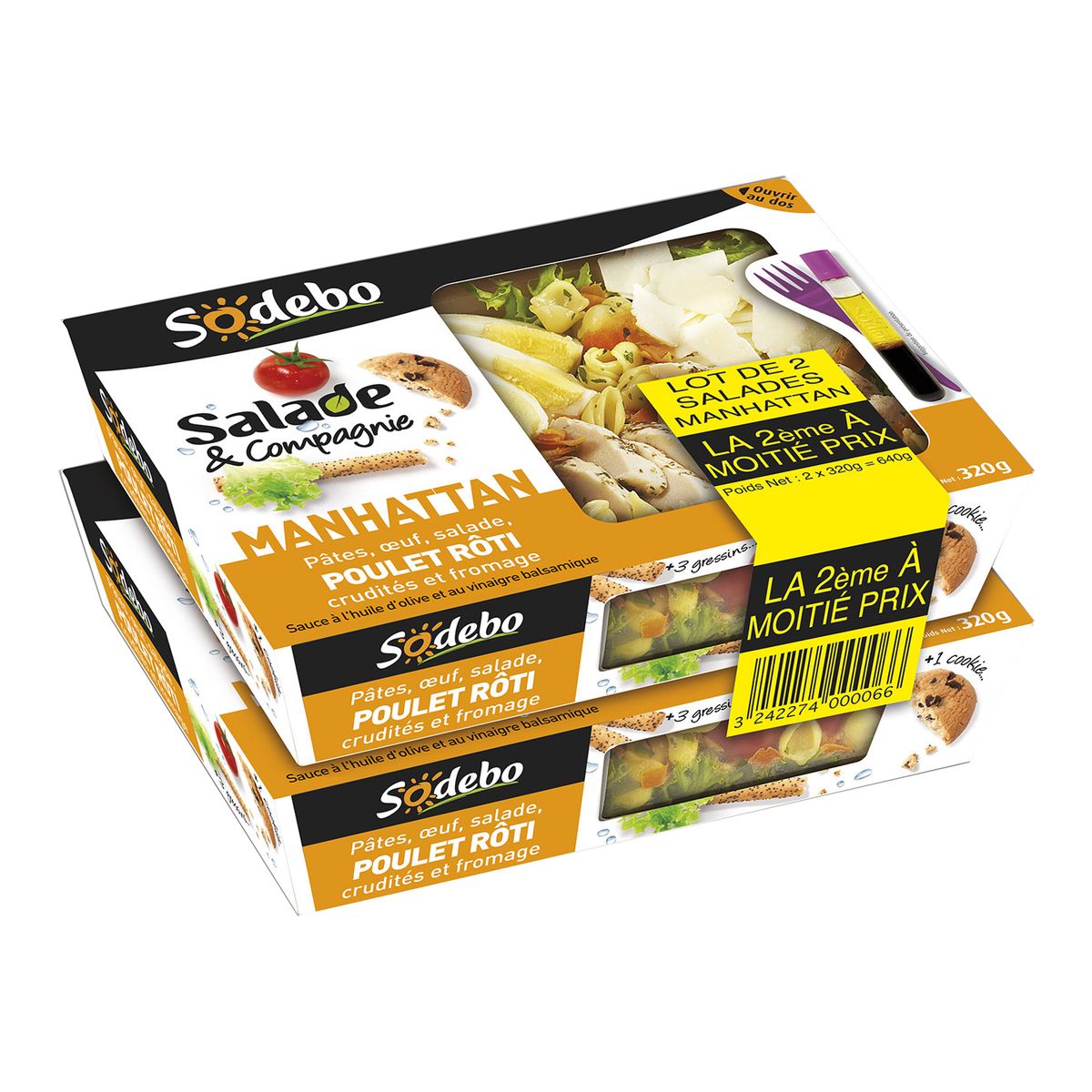 SODEBO Sodebo salade manhattan 2x320g dont 50% sur le 2ème
