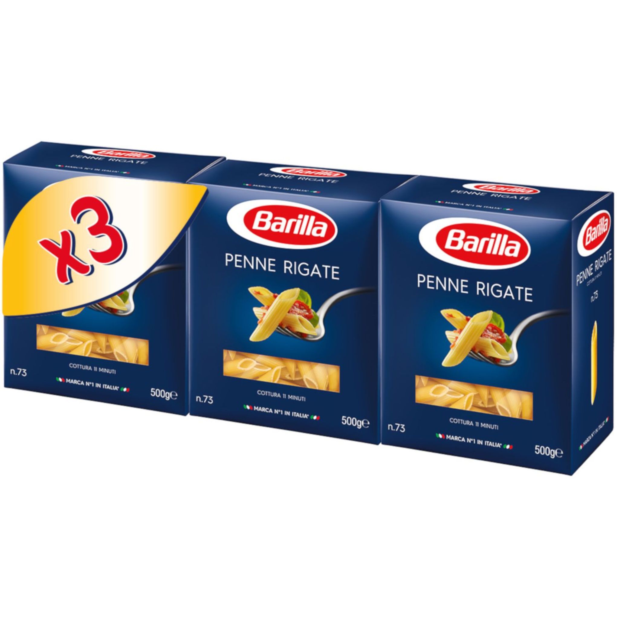 Barilla Pâtes Penne Rigate Lot de 3