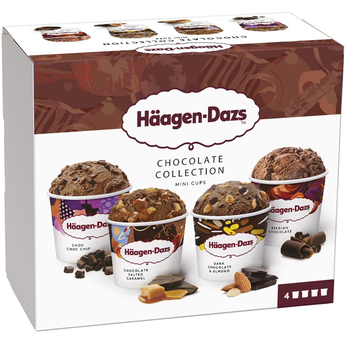 HAAGEN DAZS Häagen-Dazs Mini pot chocolat collection 324g 4 mini pots 324g